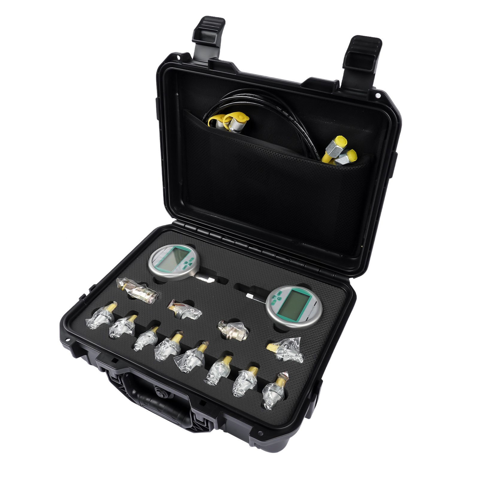 80M Digital Hydraulic Pressure Test Kit Gauge Coupling Hose with Case