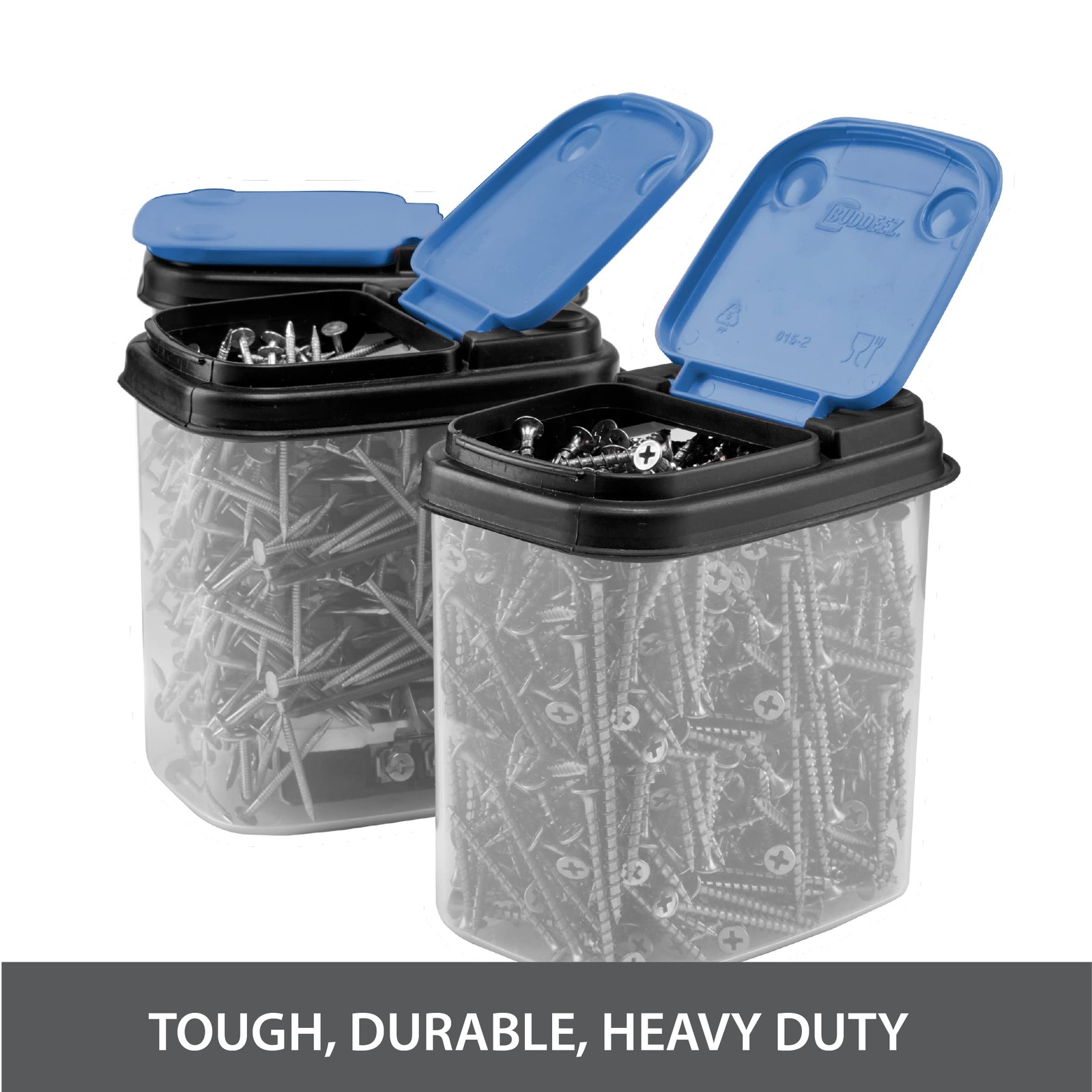 Buddeez Multi-Purpose Hardware Storage Bins Bits and Bolts Small Storage Cont