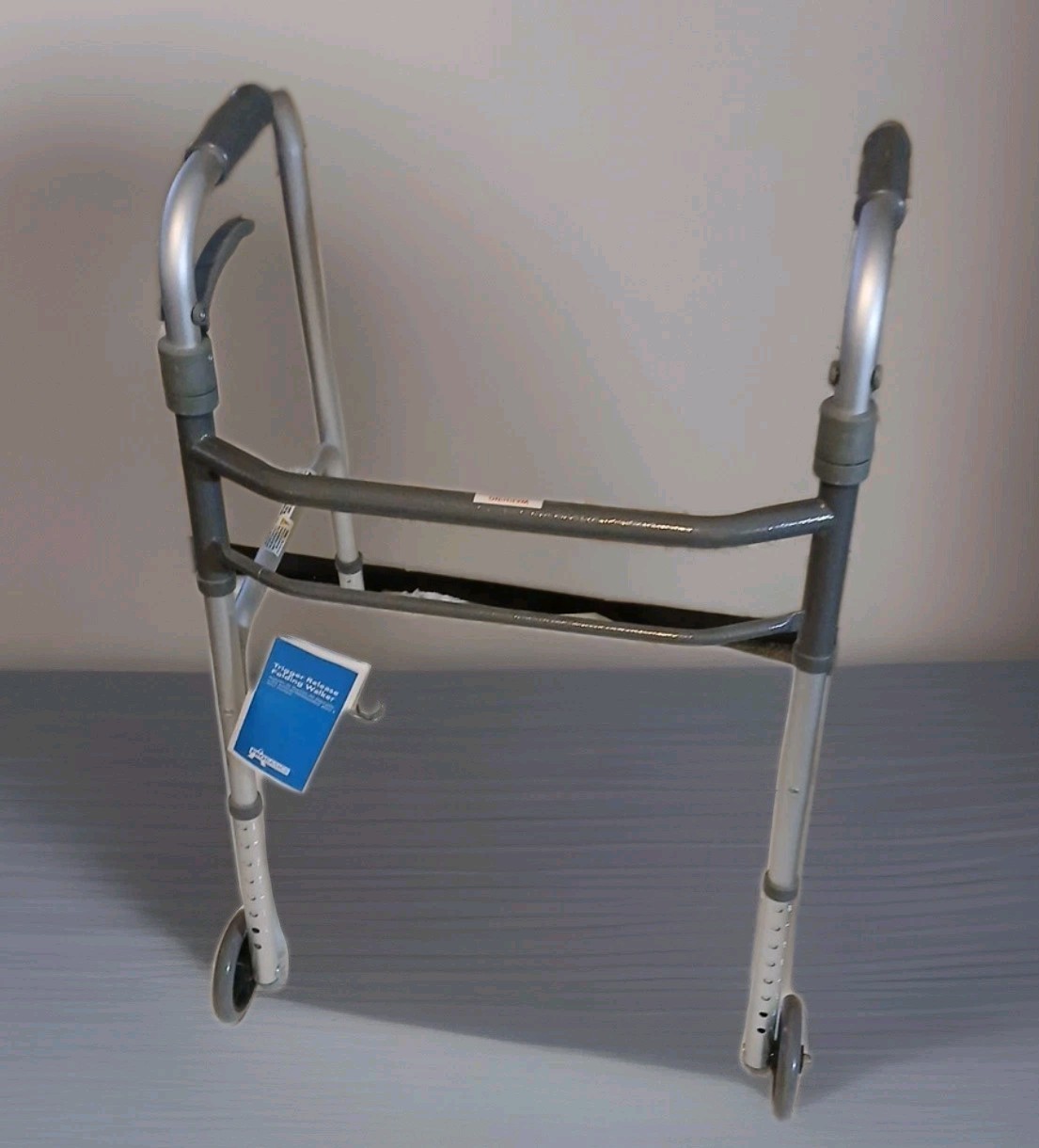 ProBasics Folding Walker w/ 5” Wheels – Adult, 350 lb Capacity, Gently Used