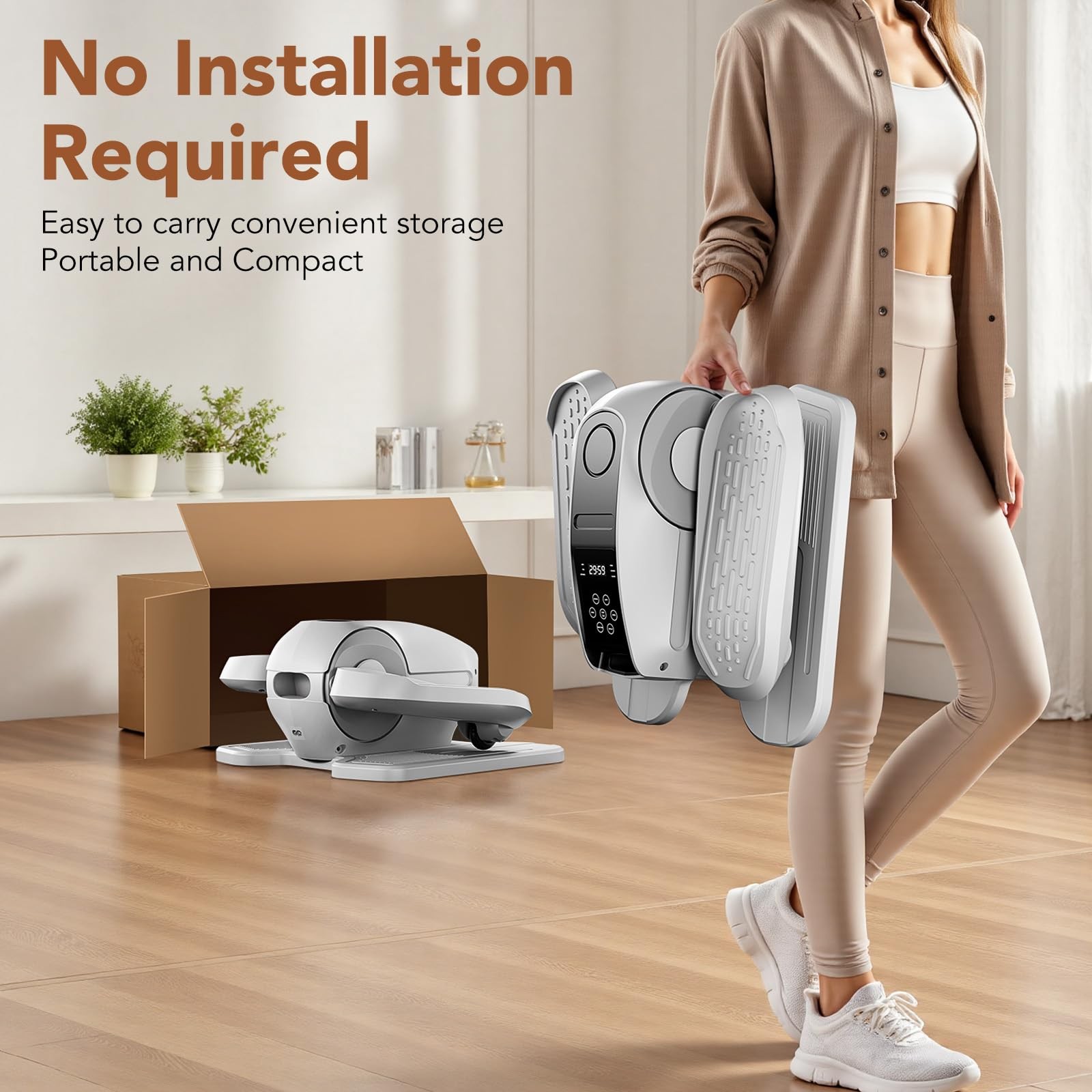 Under Desk Elliptical Exercise Machine, Mini Elliptical Leg Exerciser As See...