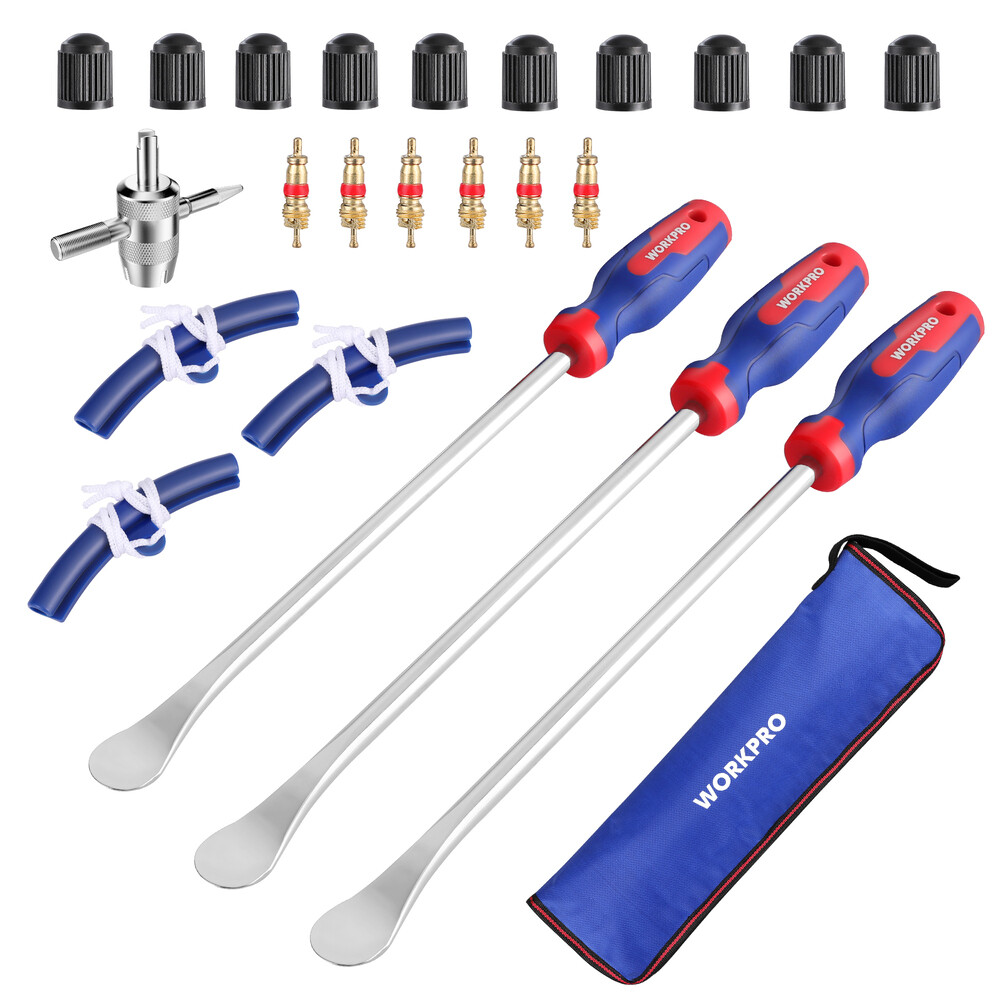 WORKPRO 23PC 14.5" Steel Tire Spoons Tool Set Tire Lever Tire Removal Tool w/Bag