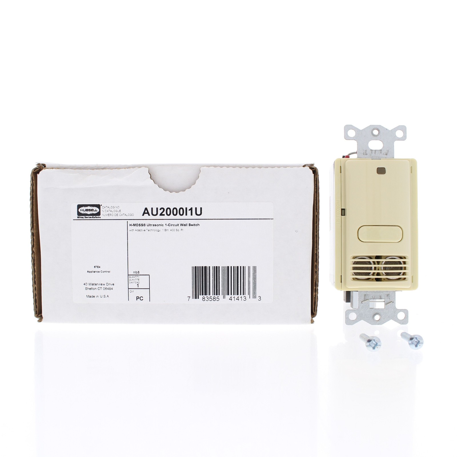Hubbell AU2000I1U Ivory Occupancy Sensor Switch Ultrasonic Adaptive 120/277V
