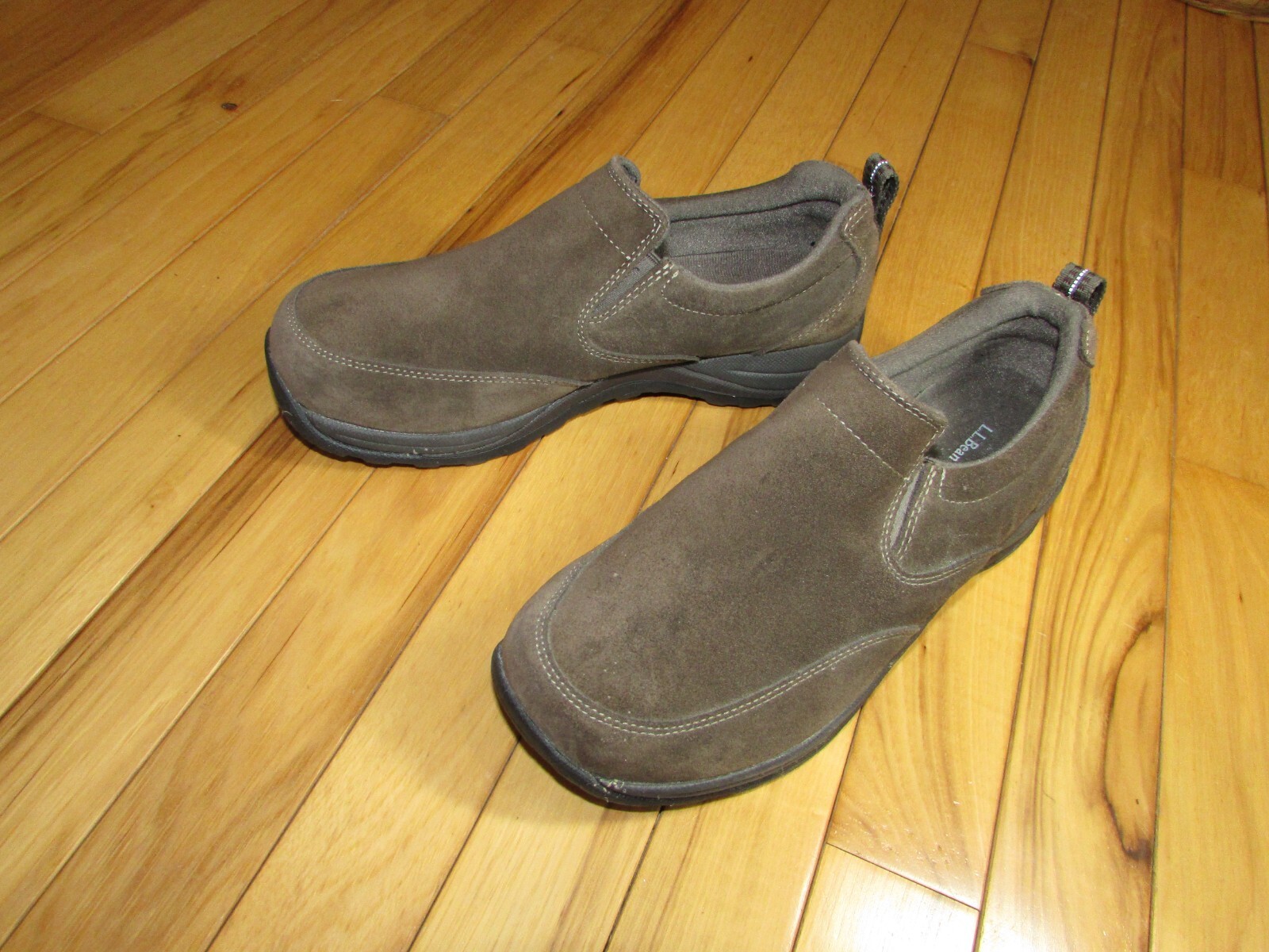 LL Bean Brown Suede Leather Mocs/Slip-On Shoes #254547 Womens Size 10 Medium