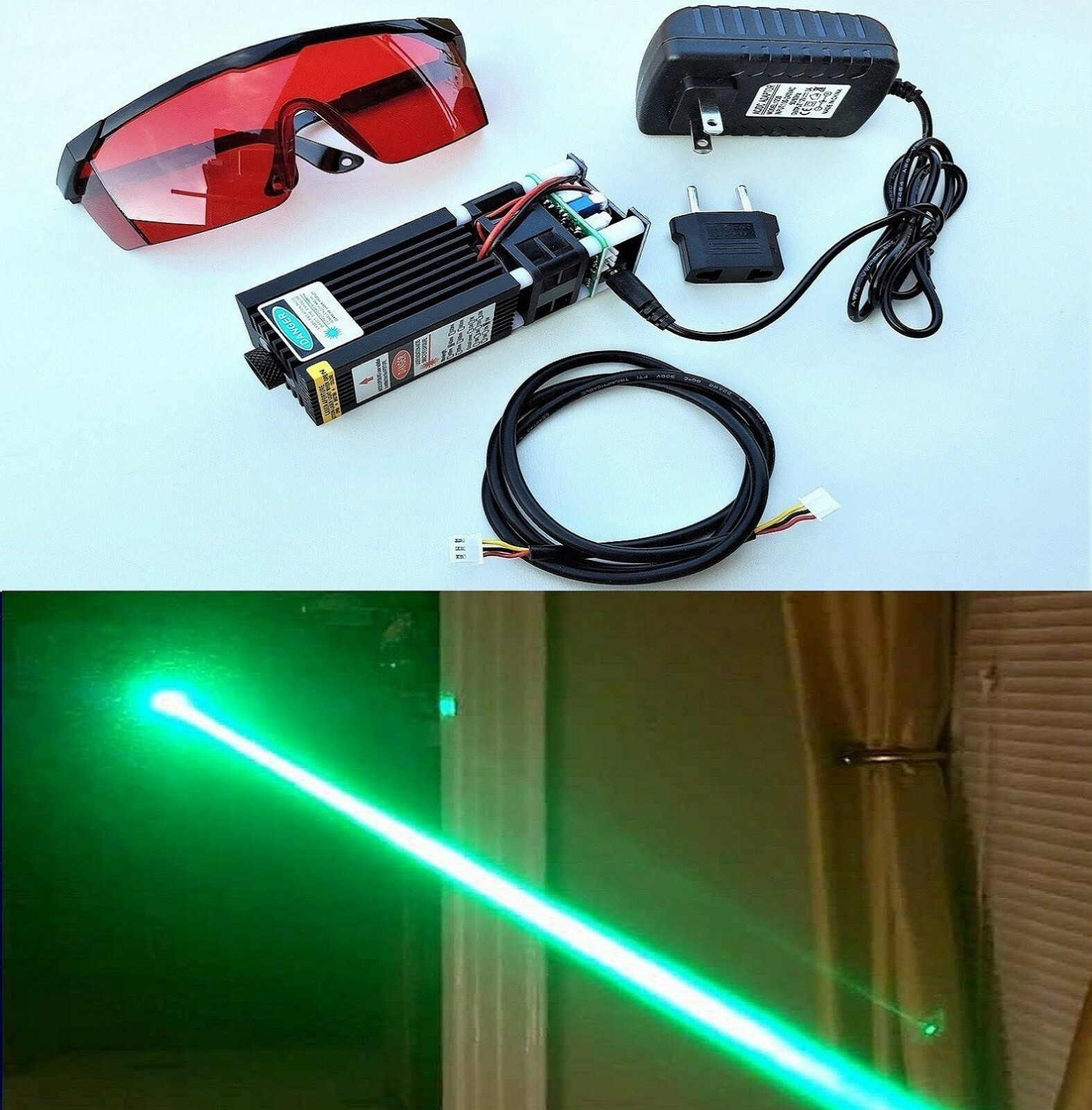 1.2 Watt Green Laser Module Head Diode 520nm Engraving Cutter Machine Full Kit