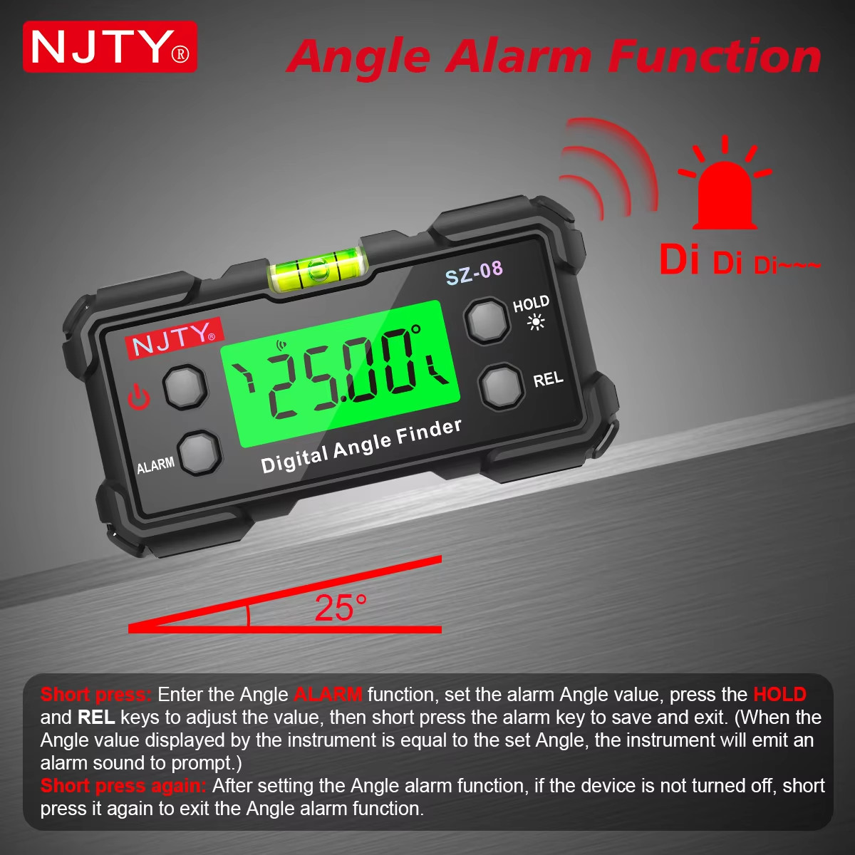 Digital Protractor Angle Finder Gauge Backlit Flip Screen Magnetic Inclinometer