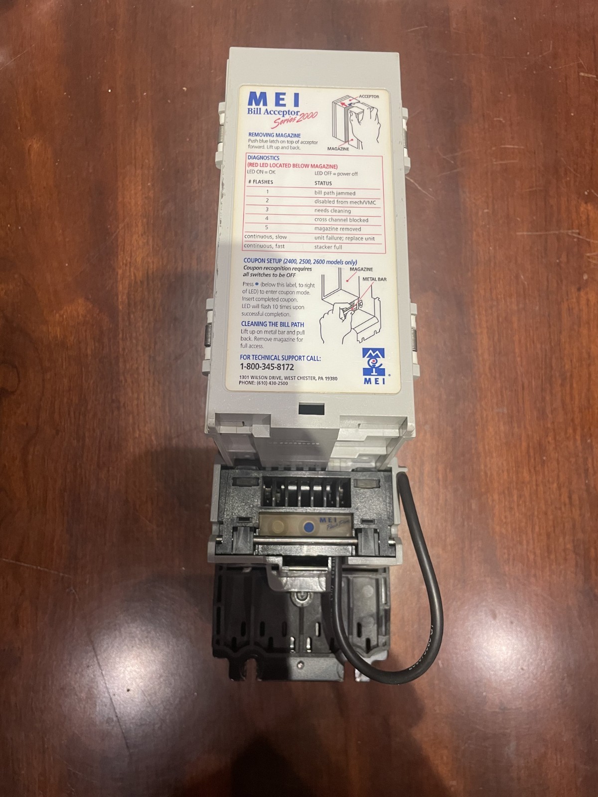 Mars VN 2501 U5 BILL ACCEPTOR BILL VALIDATOR $1, $2, $5
