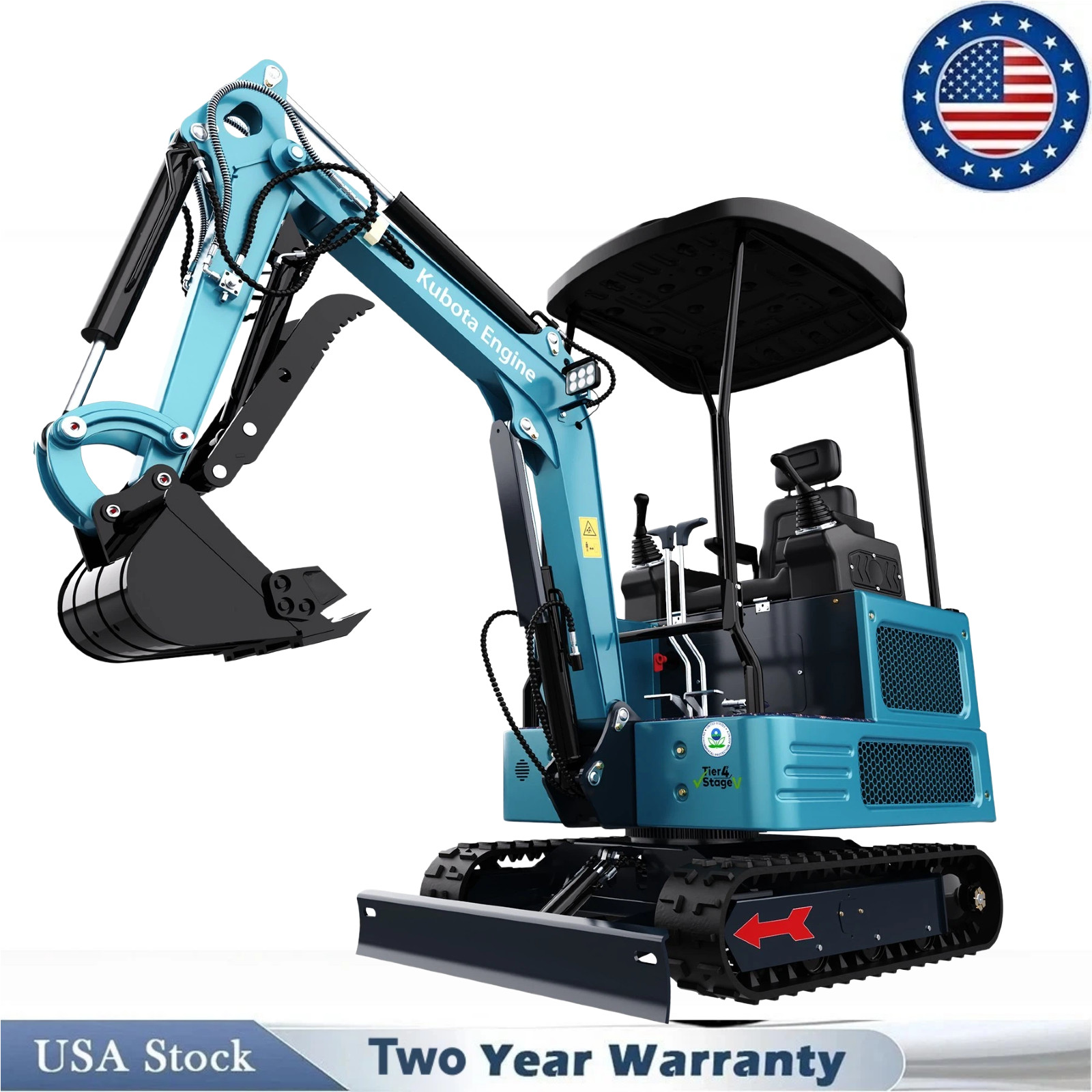Mini Excavator 1.8T Kubota Z482 Pilot System with Two Cylinder 24Month Warranty