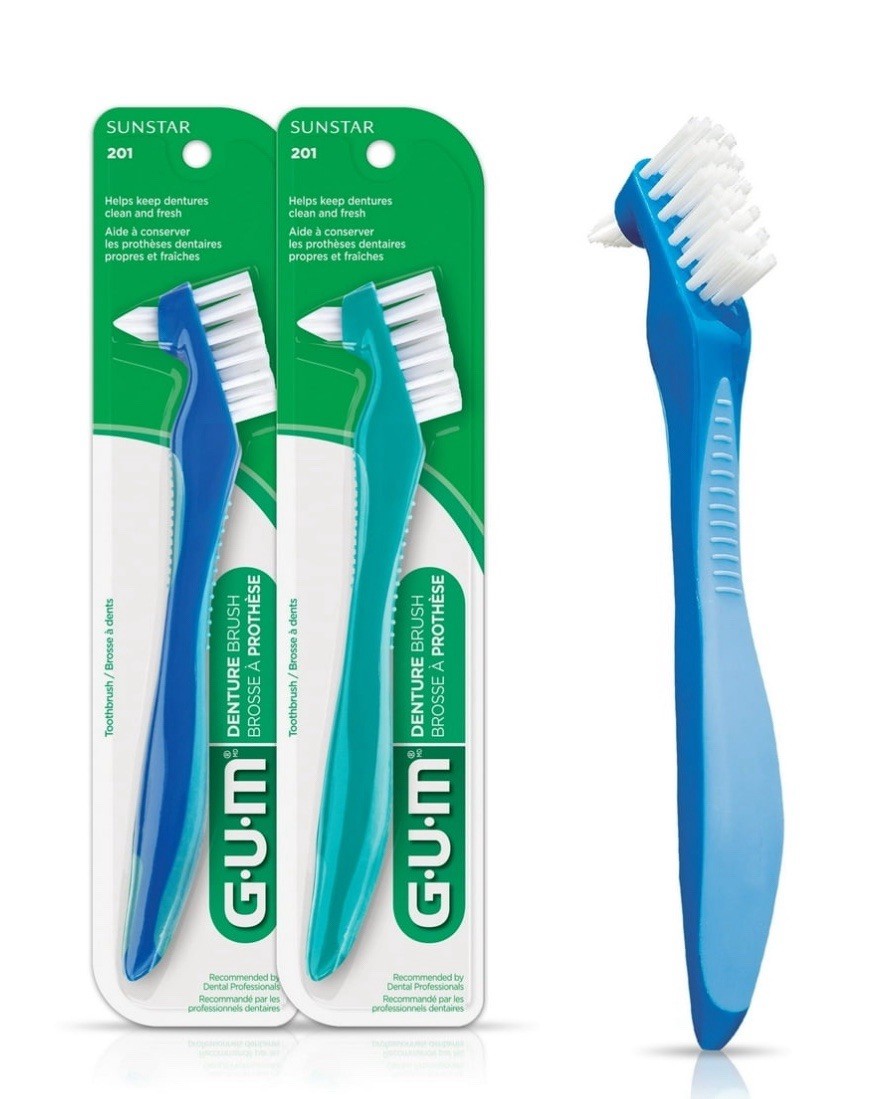 GUM Denture Dental Brush Dual Headed (Pack Of 2)