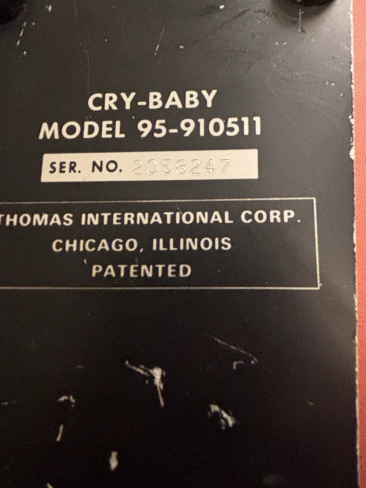 Vintage Thomas Organ Co 95-910511 Cry Baby Wah Wah Pedal Vintage Guitar  Tested