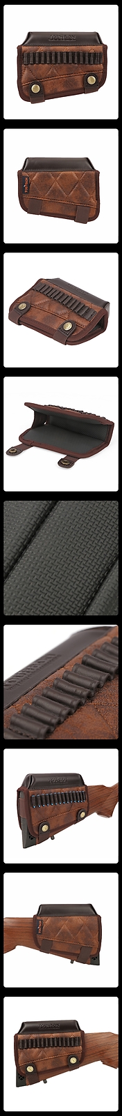 Tourbon Cheek Rest Comb Riser .22LR Cal Rifle Ammo Holder Padded PU& Leather US