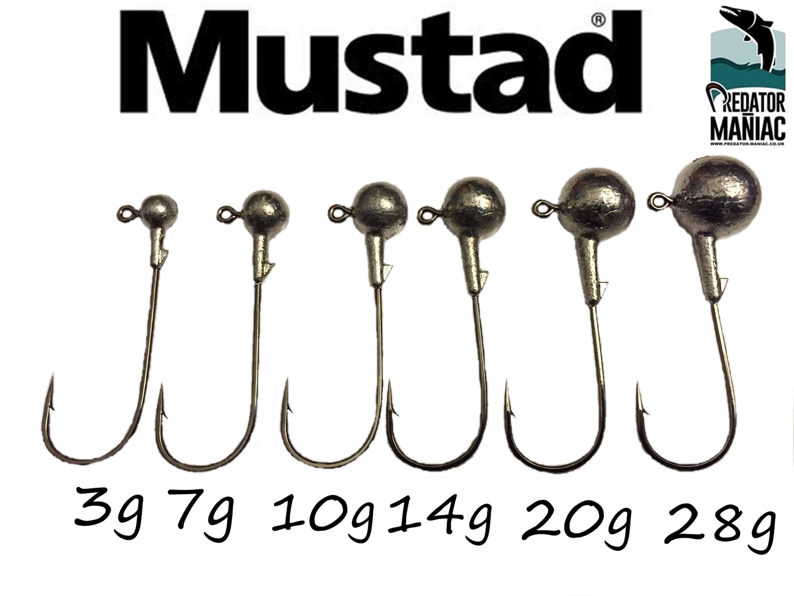 Round ball jig heads. 6/0 Mustad hooks.3pcs 3g-50g.spikey shad,lure fishing