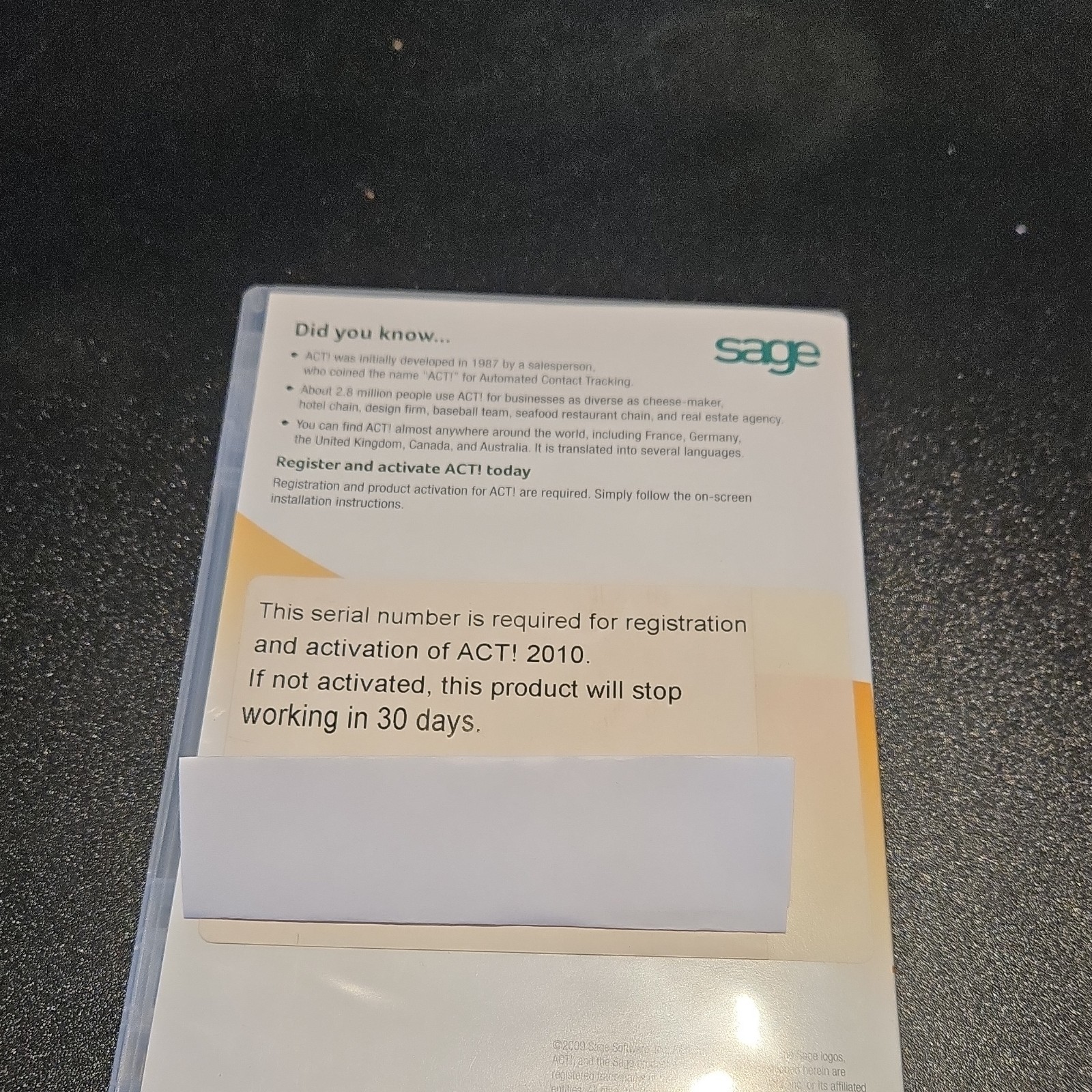 Sage ACT! 2010 Contact & Customer Manager Software CD Windows English Retail