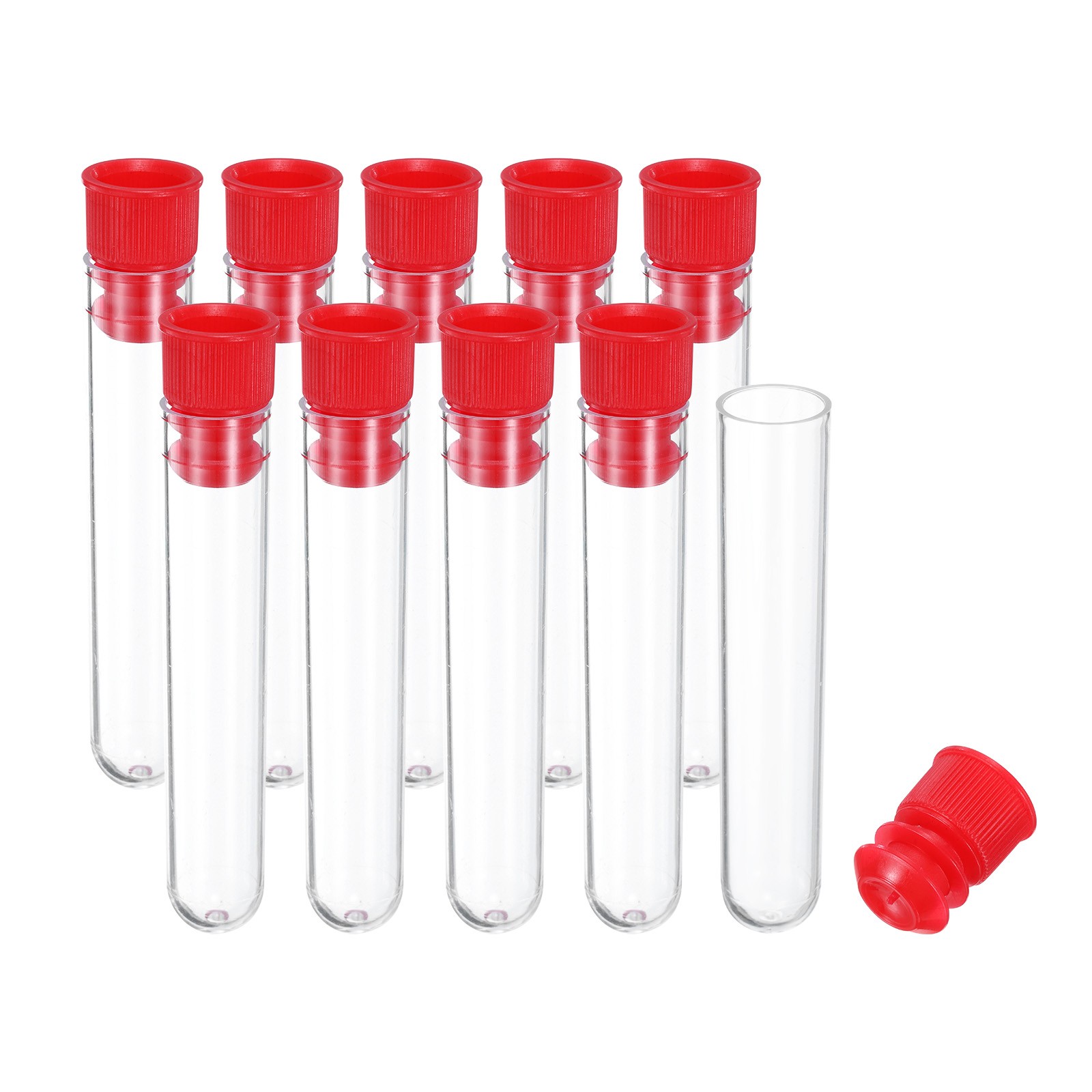 2.4" Length Plastic Sewing Needle Storage Holder, 10 Pcs Pin Tube Red