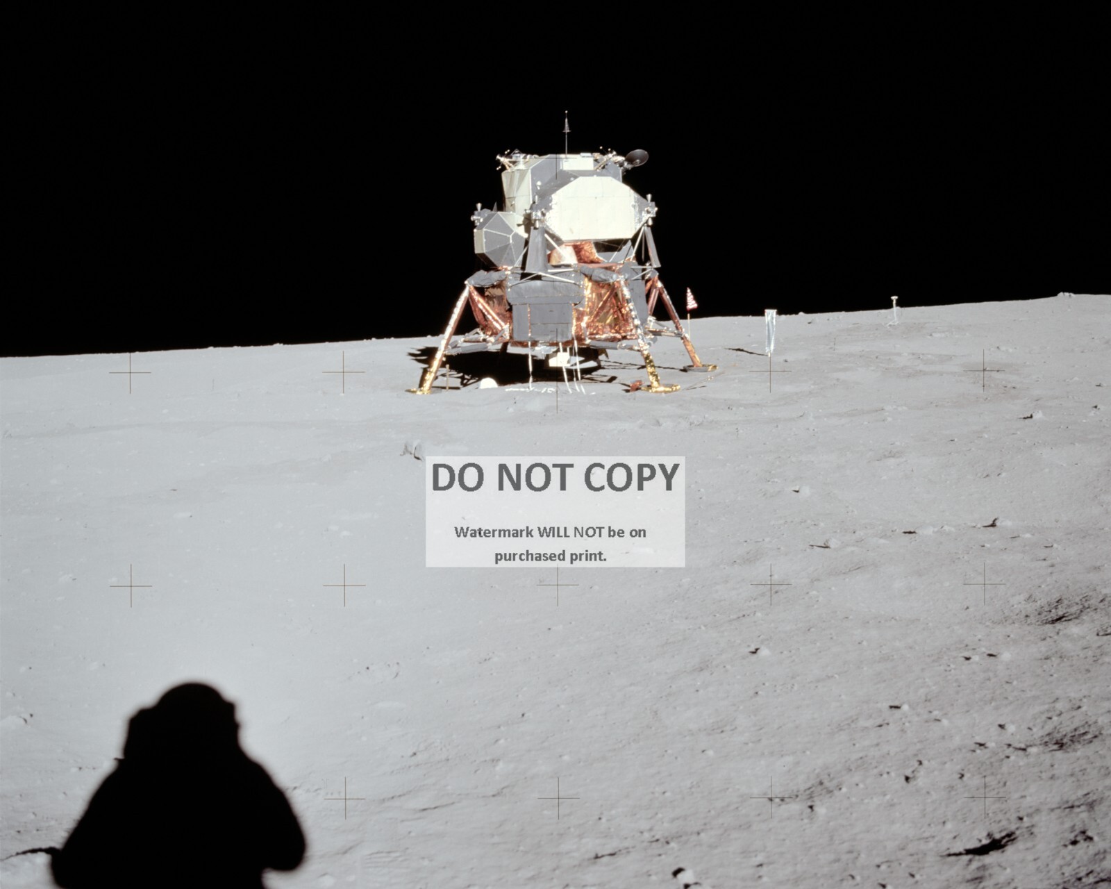 VIEW OF APOLLO 11 LUNAR MODULE AT TRANQUILITY BASE - 8X10 NASA PHOTO (AA-767)