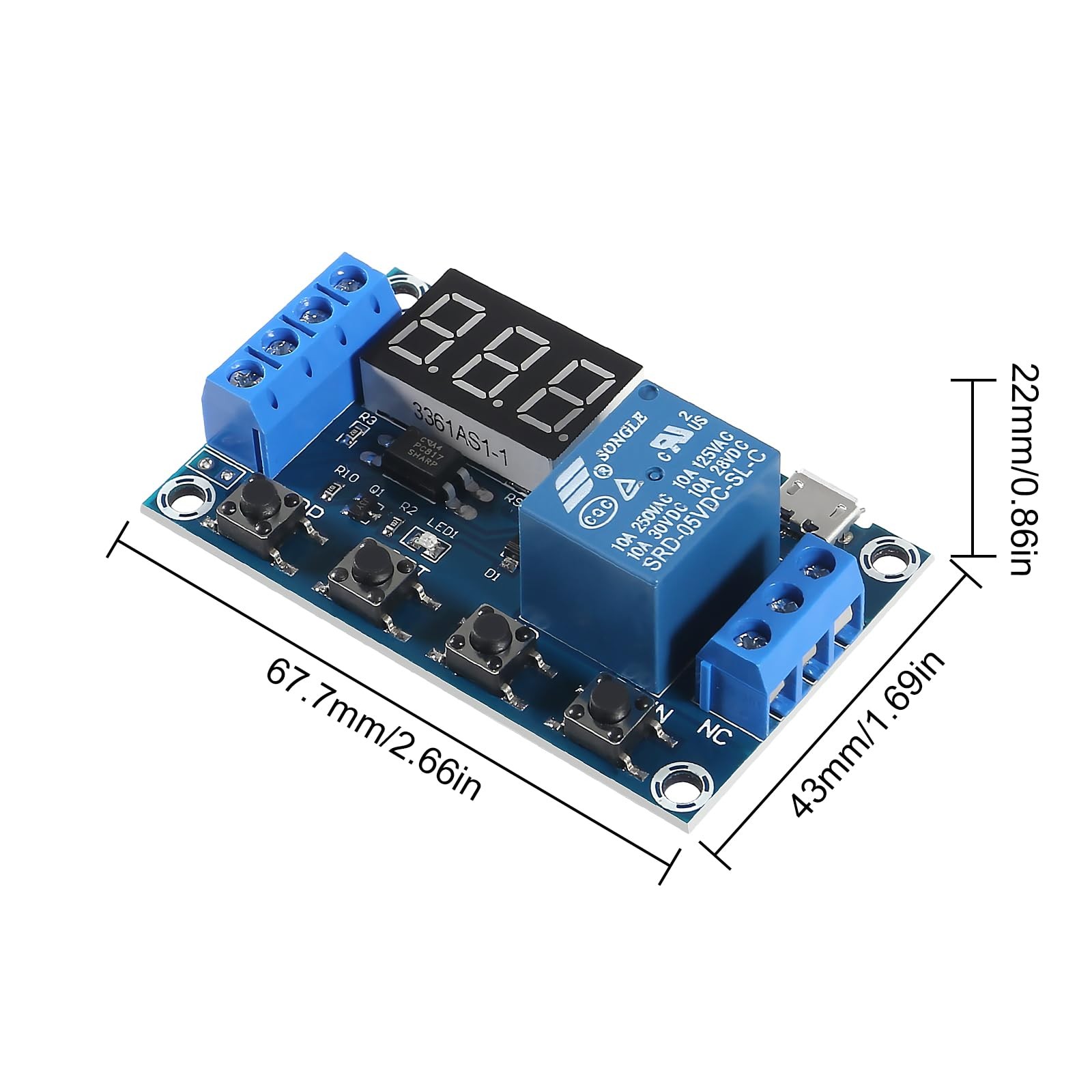 Coliao 4pcs DC 6-30V Timer Relay Programmable Delay Module as shown