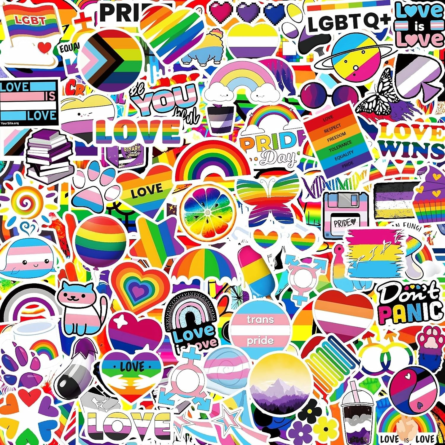 300Pcs LGBTQ+ Pride Stickers for Decorations and Accessories