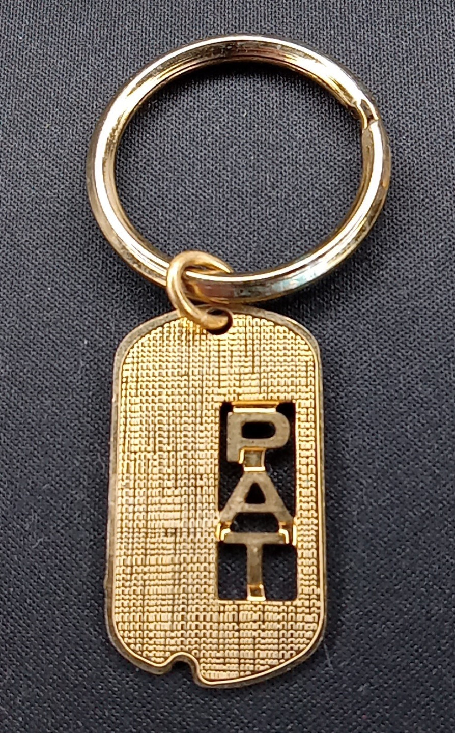 Pat Name Gold Tone Keyring Personalized