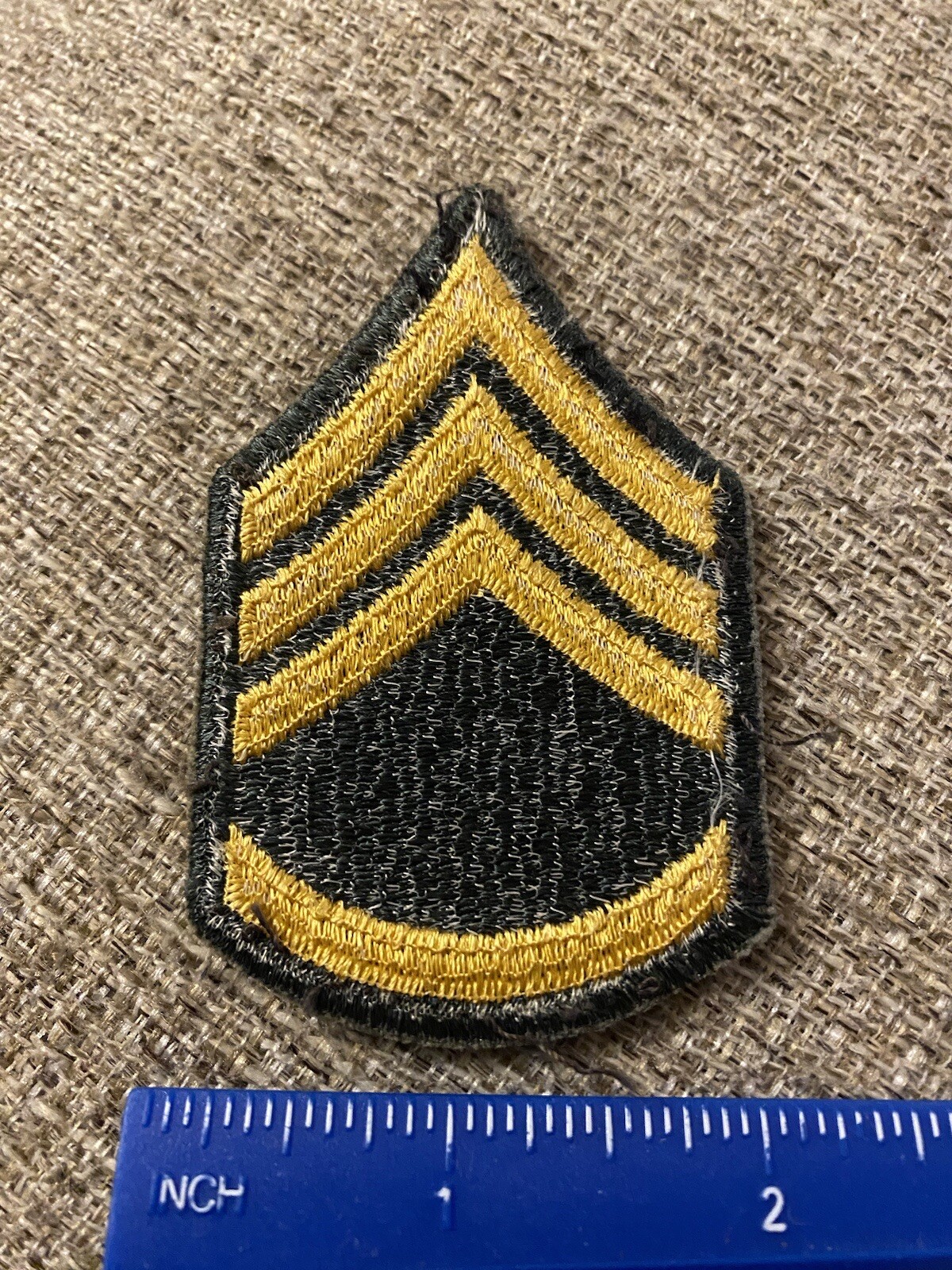 Korea War Era Staff Sergeant Enlisted Rank Patch Blue Yellow INV6199