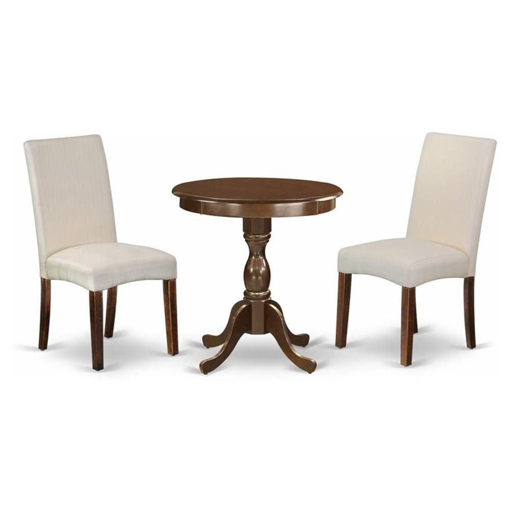East West Furniture Eden 3-piece Wood Dining Room Set in Mahogany