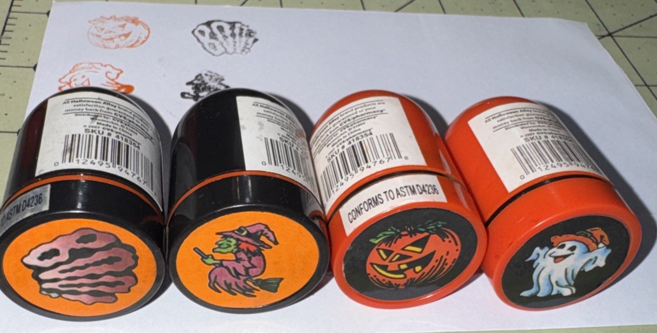 Halloween 4  Stamps Boo , Witch, Ghost & Jack O Lantern