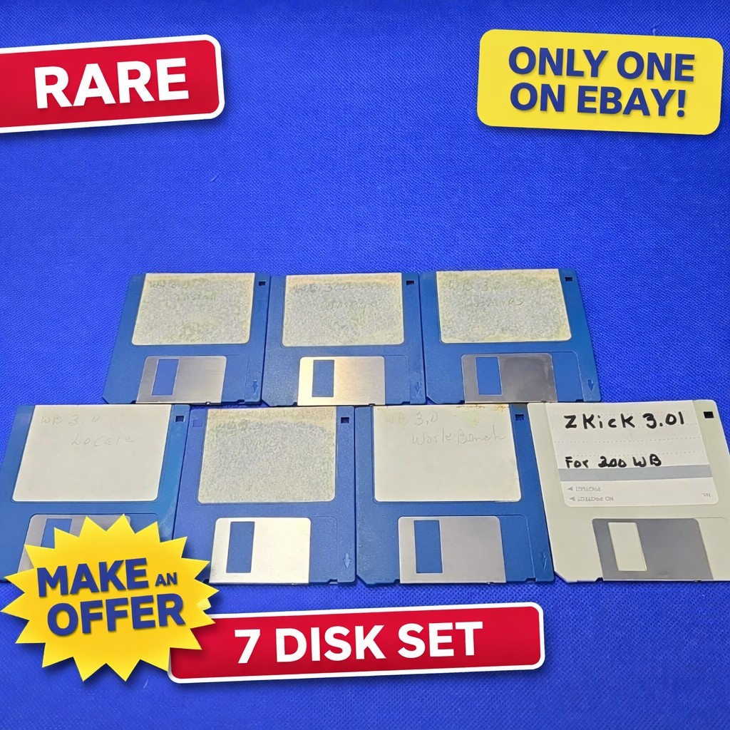 Commodore Amiga Workbench 3.0 Disk Set 7 Disks Install Fonts Extras Rare