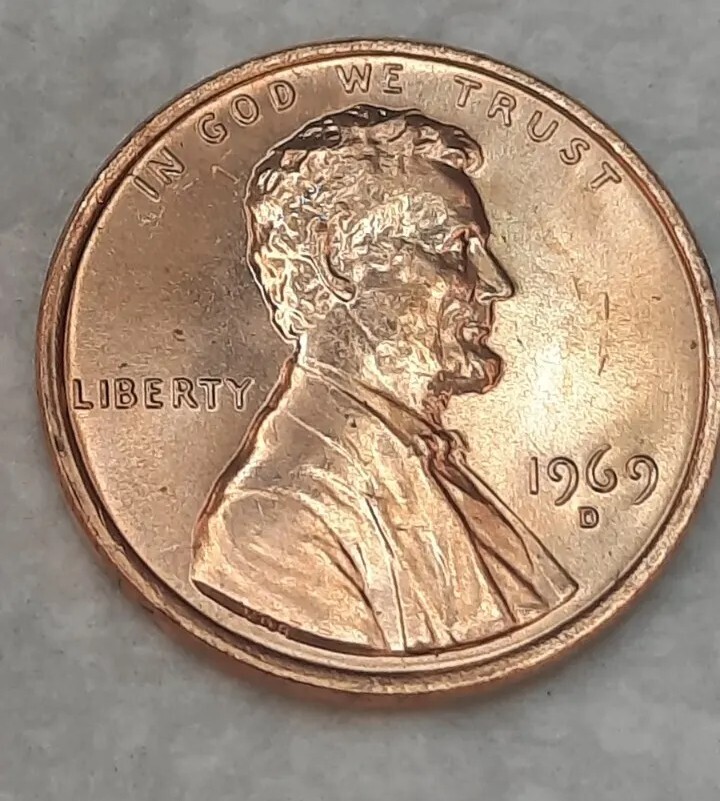 1969-D Brilliant Uncirculated Lincoln US Coin 1 Cent BU From sealed container