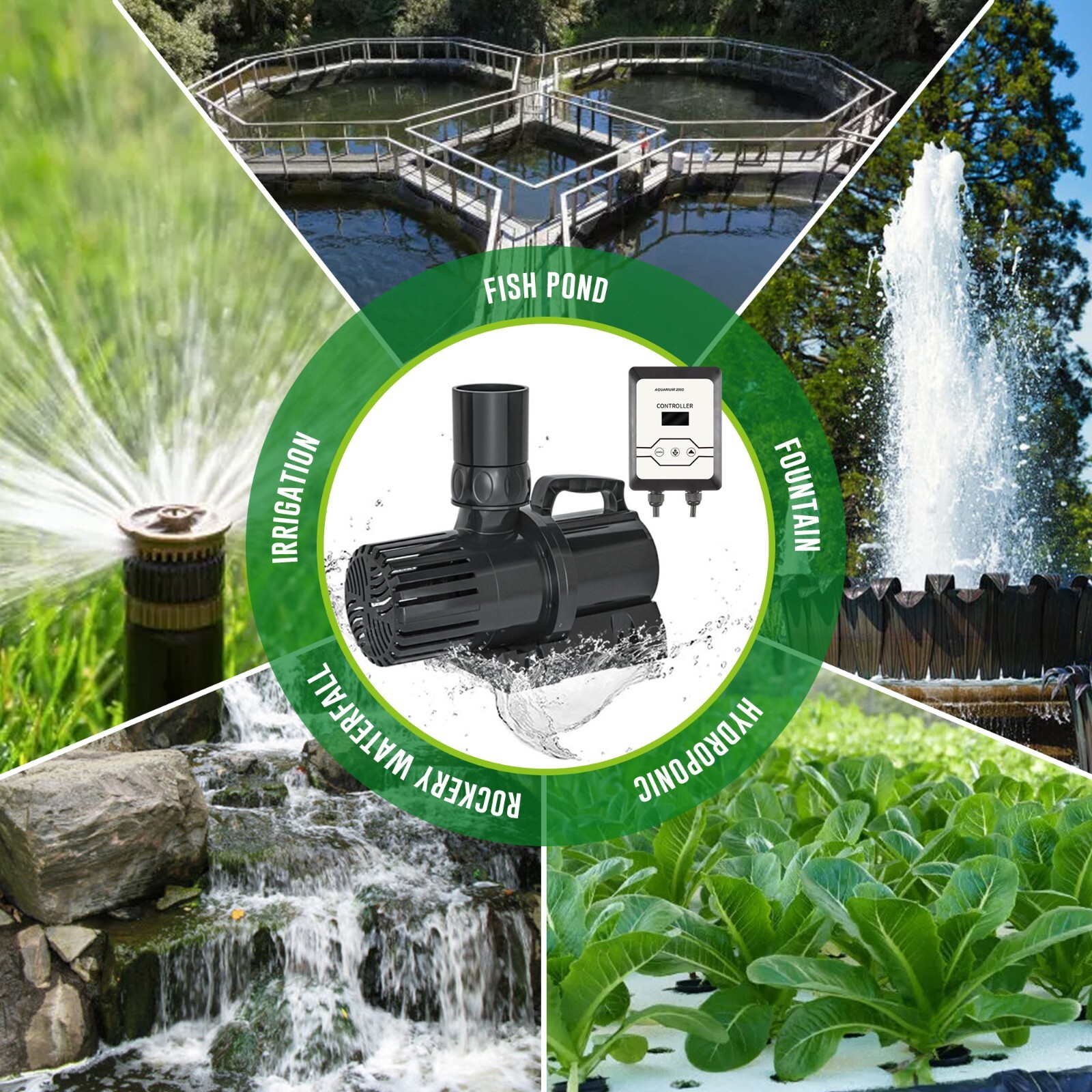 6870 GPH External Submersible Water Pump 400W with controller