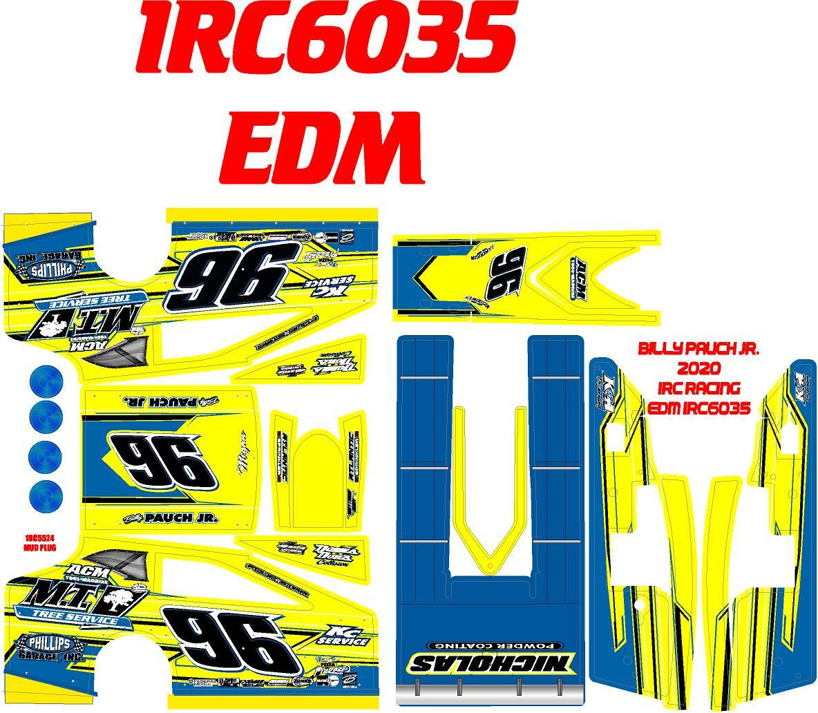 1RC EDM  WRAP SALVAS MUDBOSS 1X18 SCALE BILLY PAUCH JR 2020 THEME WRAP KIT