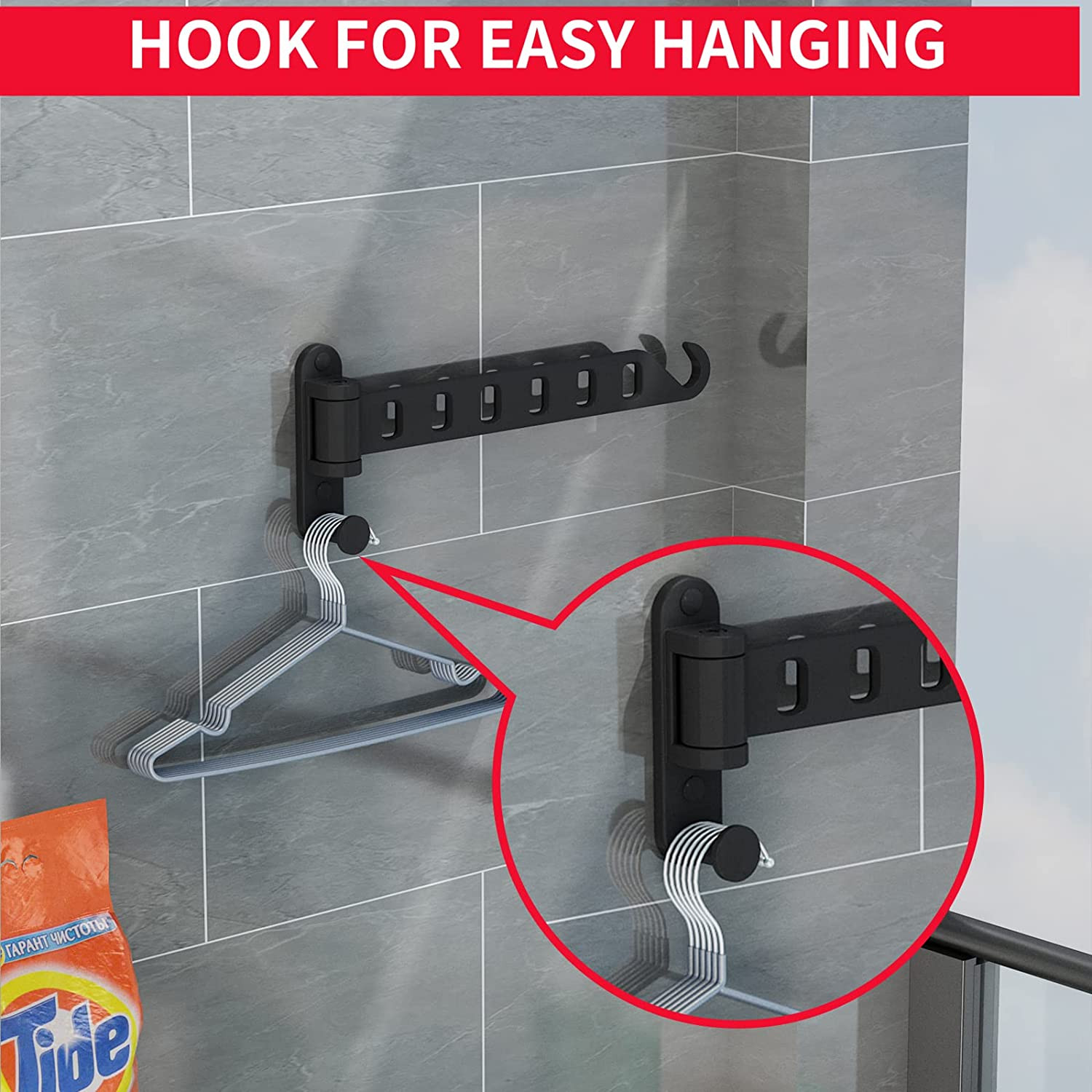Wall Mounted Clothes Hangers, Foldable Clothing Drying Racks for Laundry
