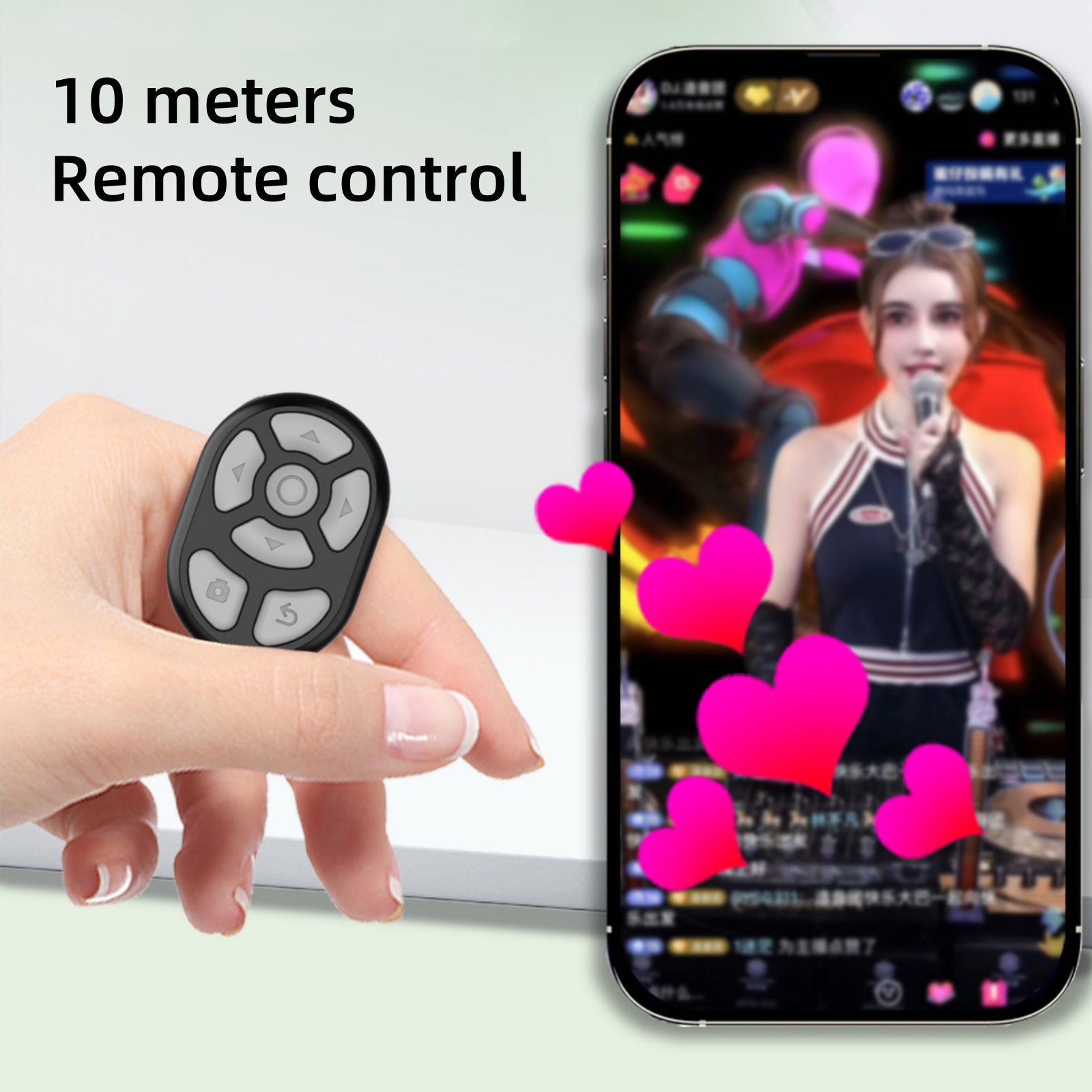 Wireless Bluetooth Remote Control Scrolling Ring Fingertip Video Mobile Phone