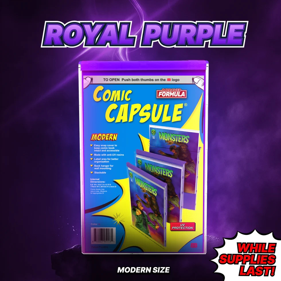 10-Pack Purple Comic Capsule MODERN Size Comic Book Protector