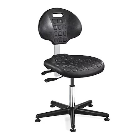 Bevco 7000C1-Blk Cleanroom Task Chair, Polyurethane, Black, 15 In To 20 In Seat
