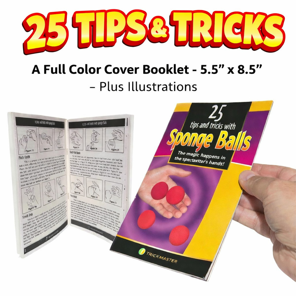 25 TIPS SPONGE BALLS BOOK Booklet Multiplying Magic Trick Vanishing Close Up Gag