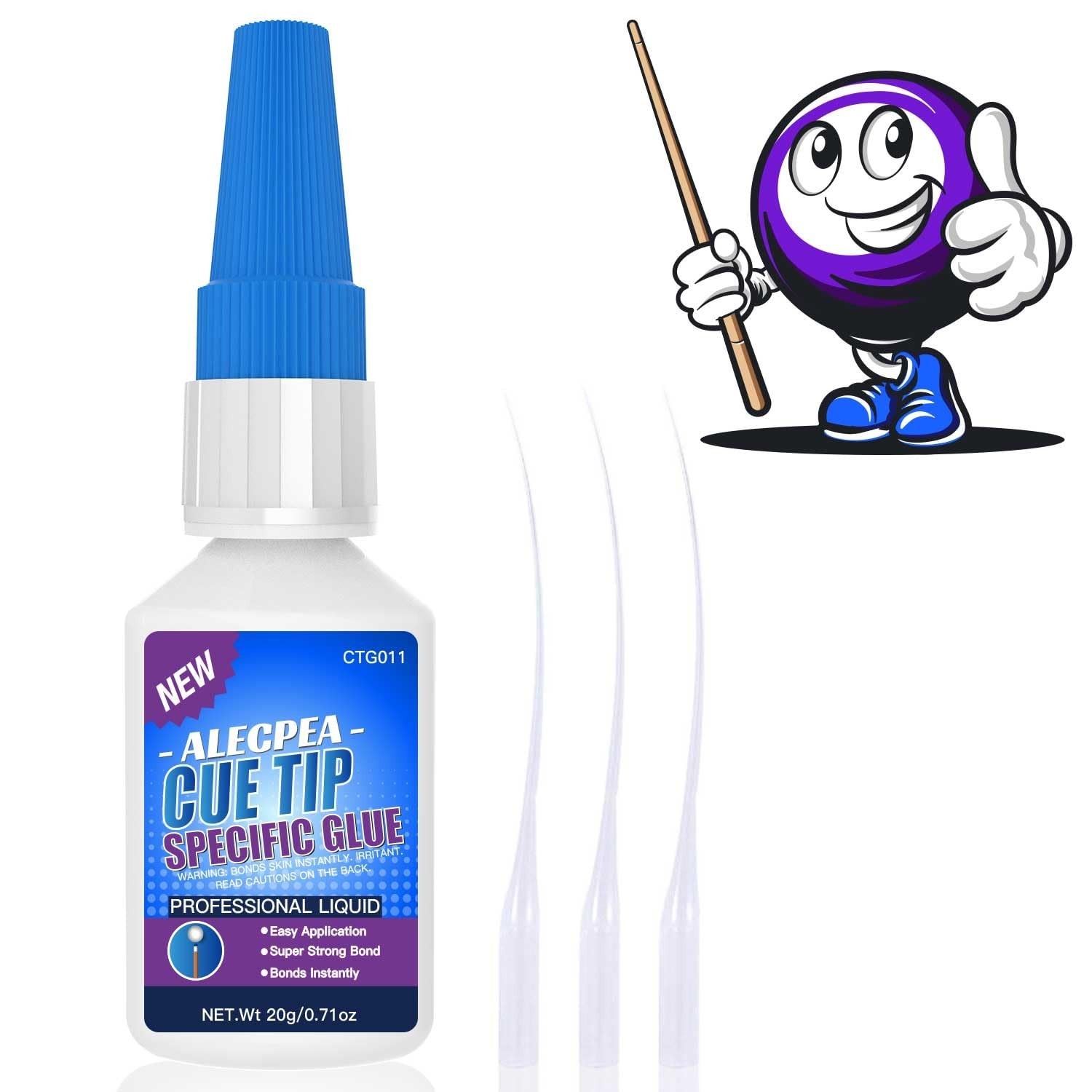 High Performance Pool Cue Tip Glue, 30ml Gel Adhesive for Multiple Materials