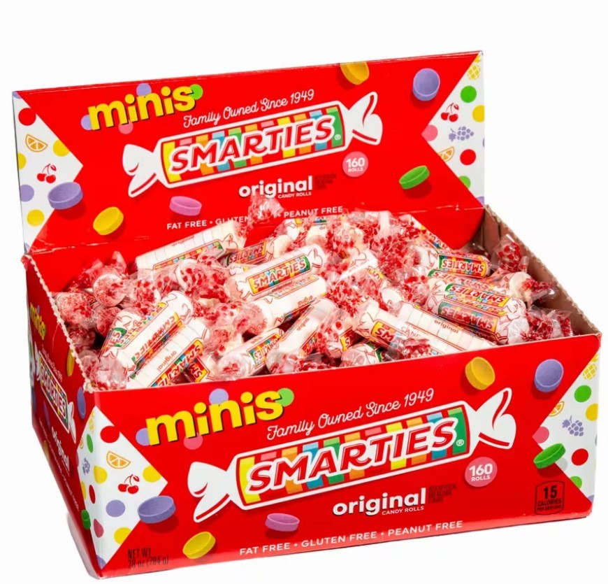 Smarties Mini Hard Candy Rolls 160 Pc 28 Oz Bulk Assorted Candy