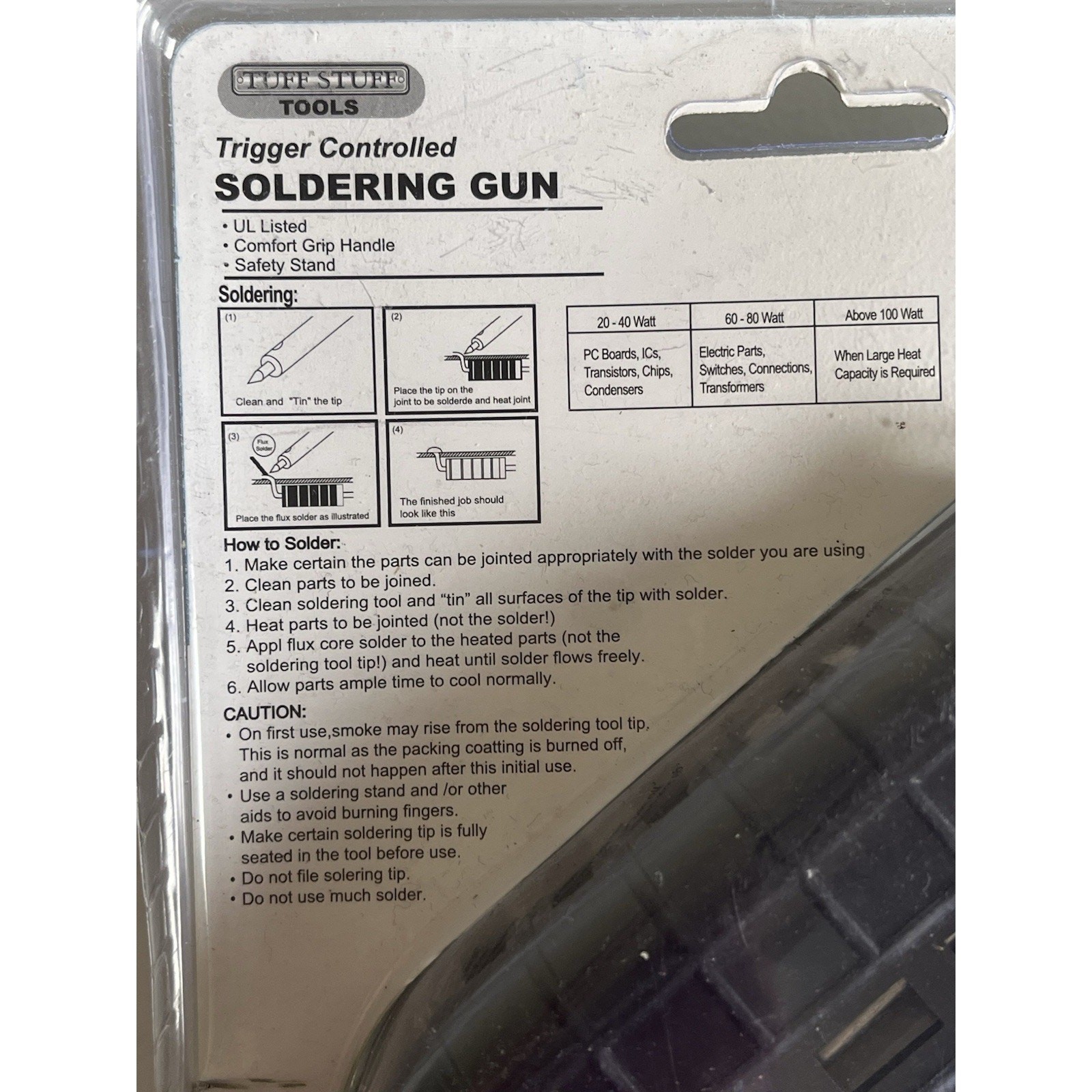 New Tuff Stuff Tools 85 Watt Trigger Controlled Soldering Gun Kit sealed package