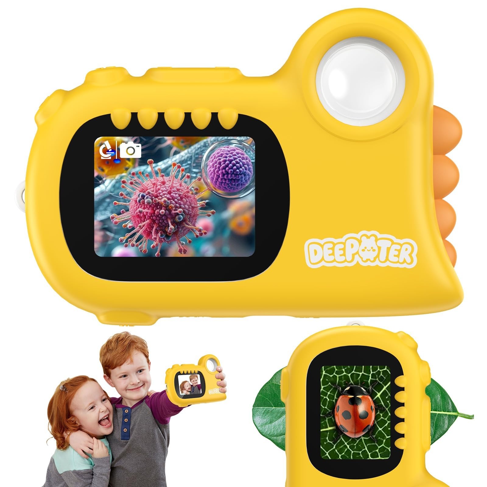 2 in 1 Microscope for Kids & Video Camera, 1000X Digital Microscope with 2.0"...