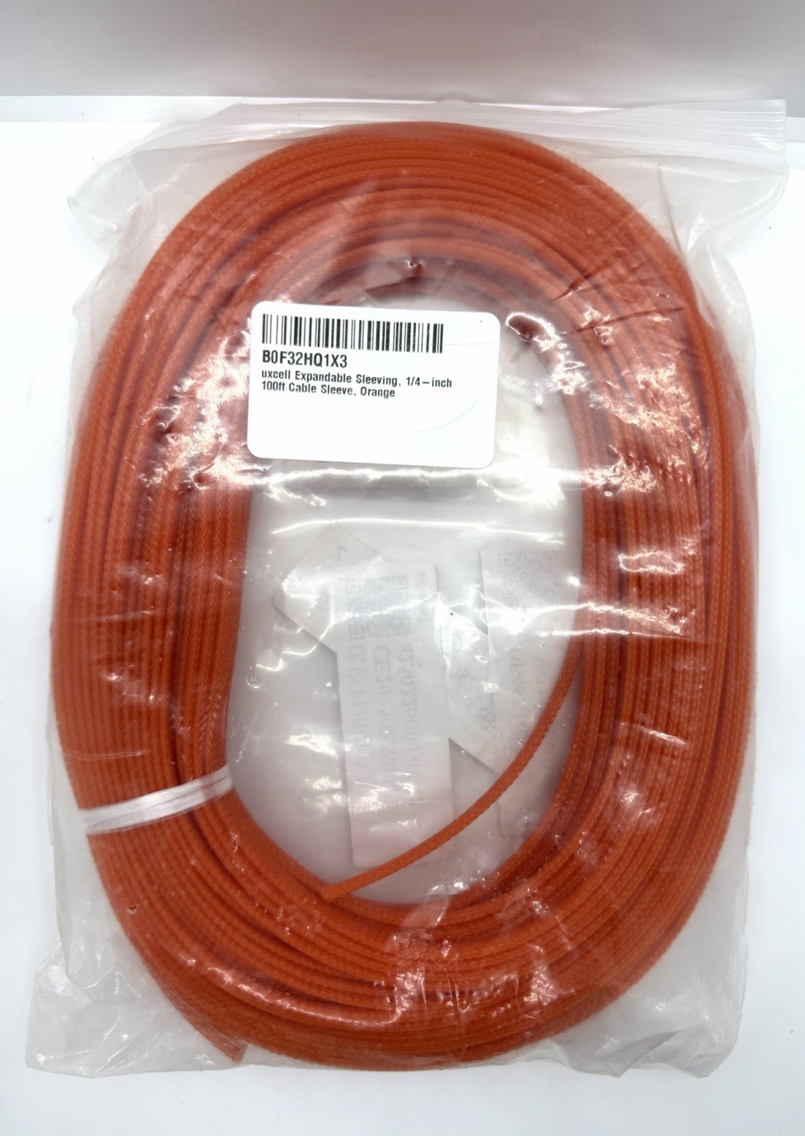uxcell Expandable Sleeving, 1/4-inch 100ft Cable Sleeve, Orange