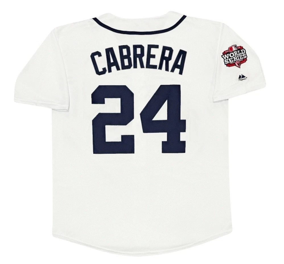 Miguel Cabrera 2012 Detroit Tigers World Series Home White Jersey Men's (L-XL)