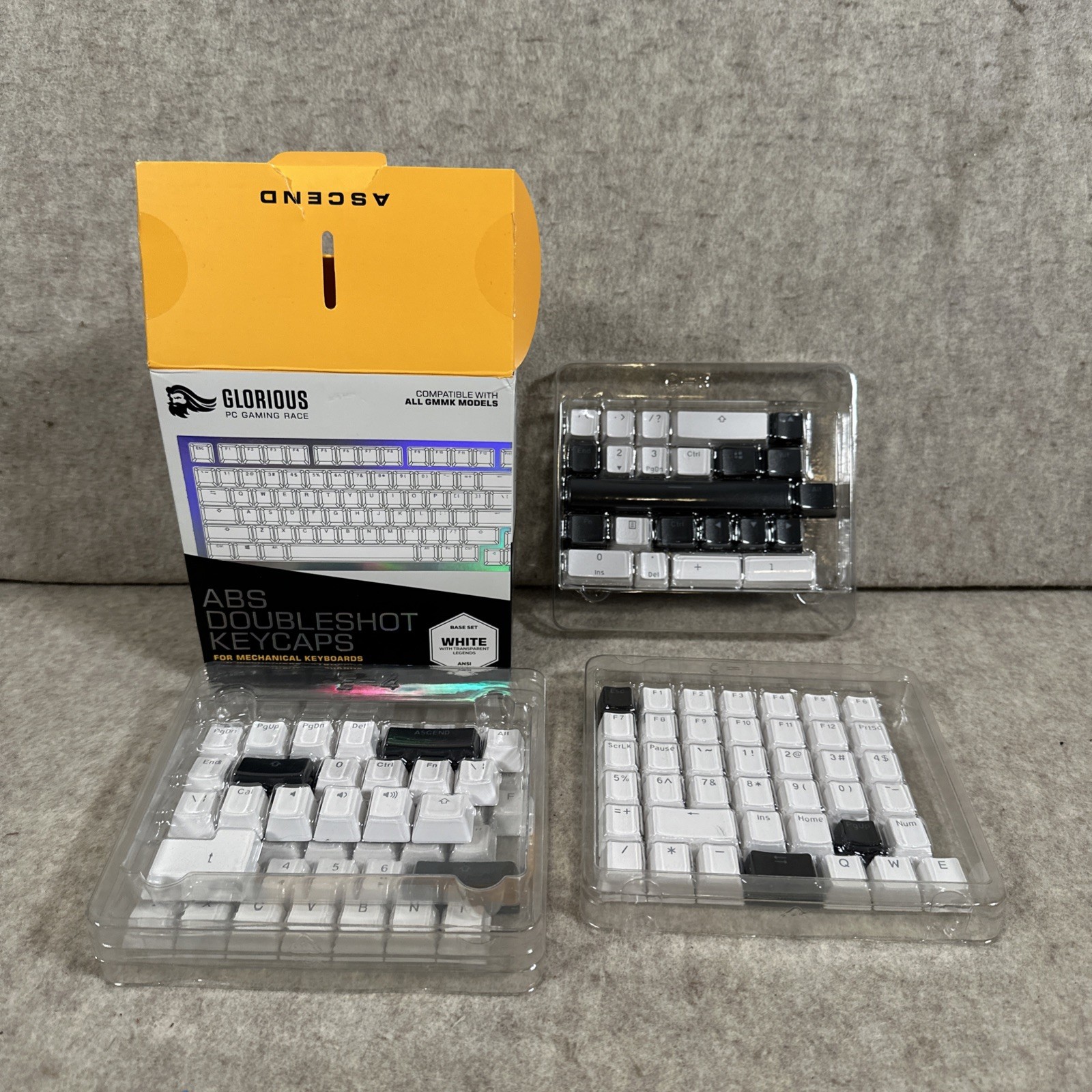 Glorious PC Gaming Race GMMK ABS Doubleshot V2 USA Base Kit GLO-KC-ABS-USKIT-W