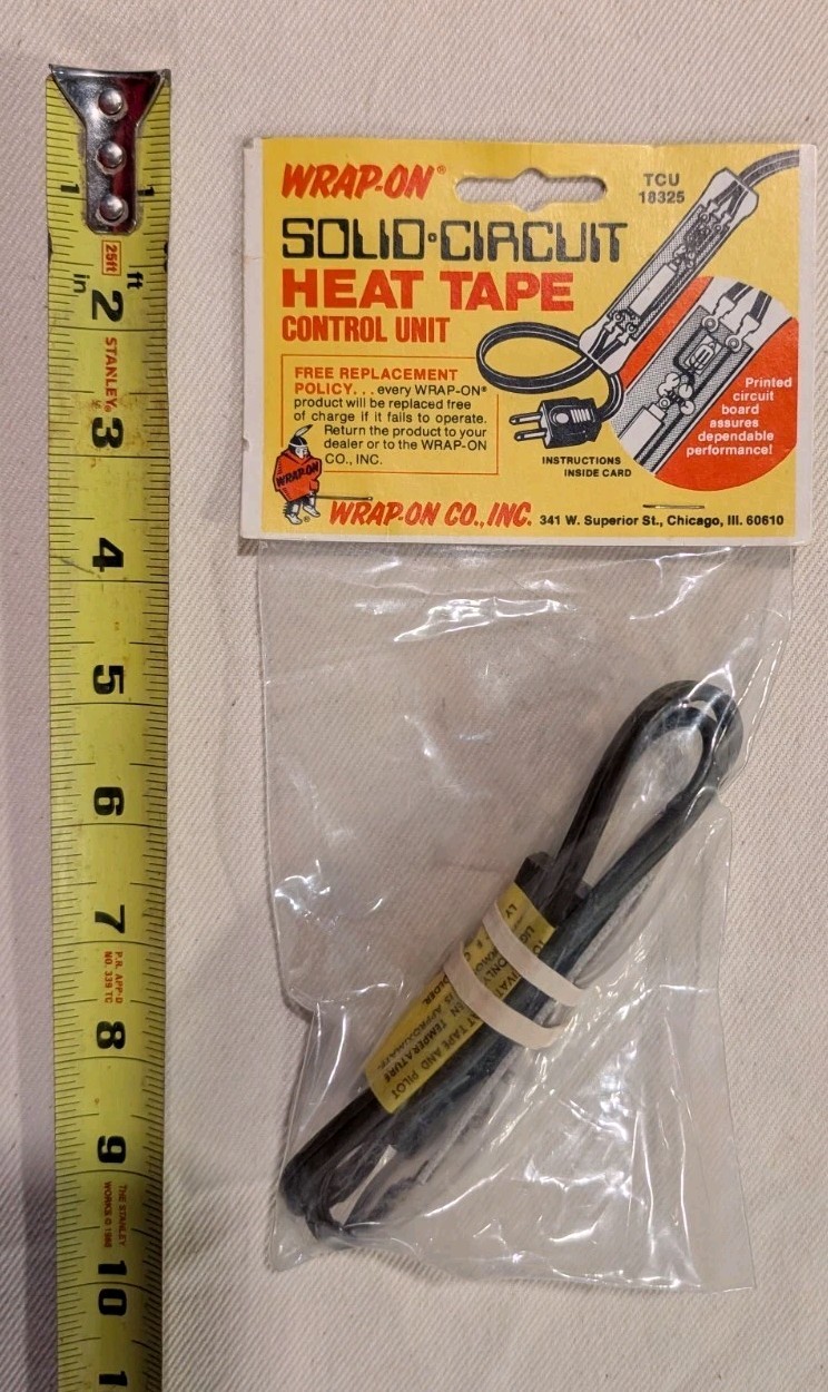 Wrap-On TCU 18325 Control Unit w Pilot & Auto Thermostat For 120V Heat Tape Runs