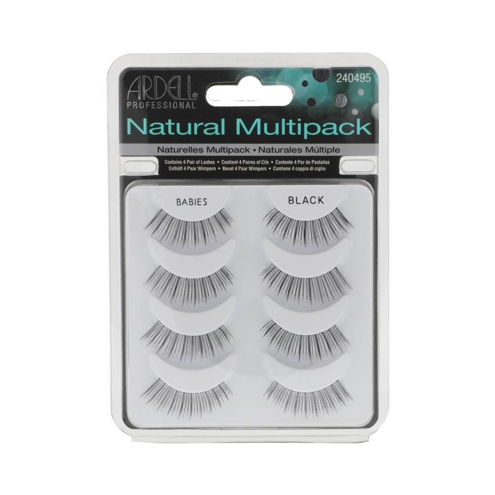 Ardell Babies Black Lashes - Natural, Lightweight, Reusable (4 Pairs)