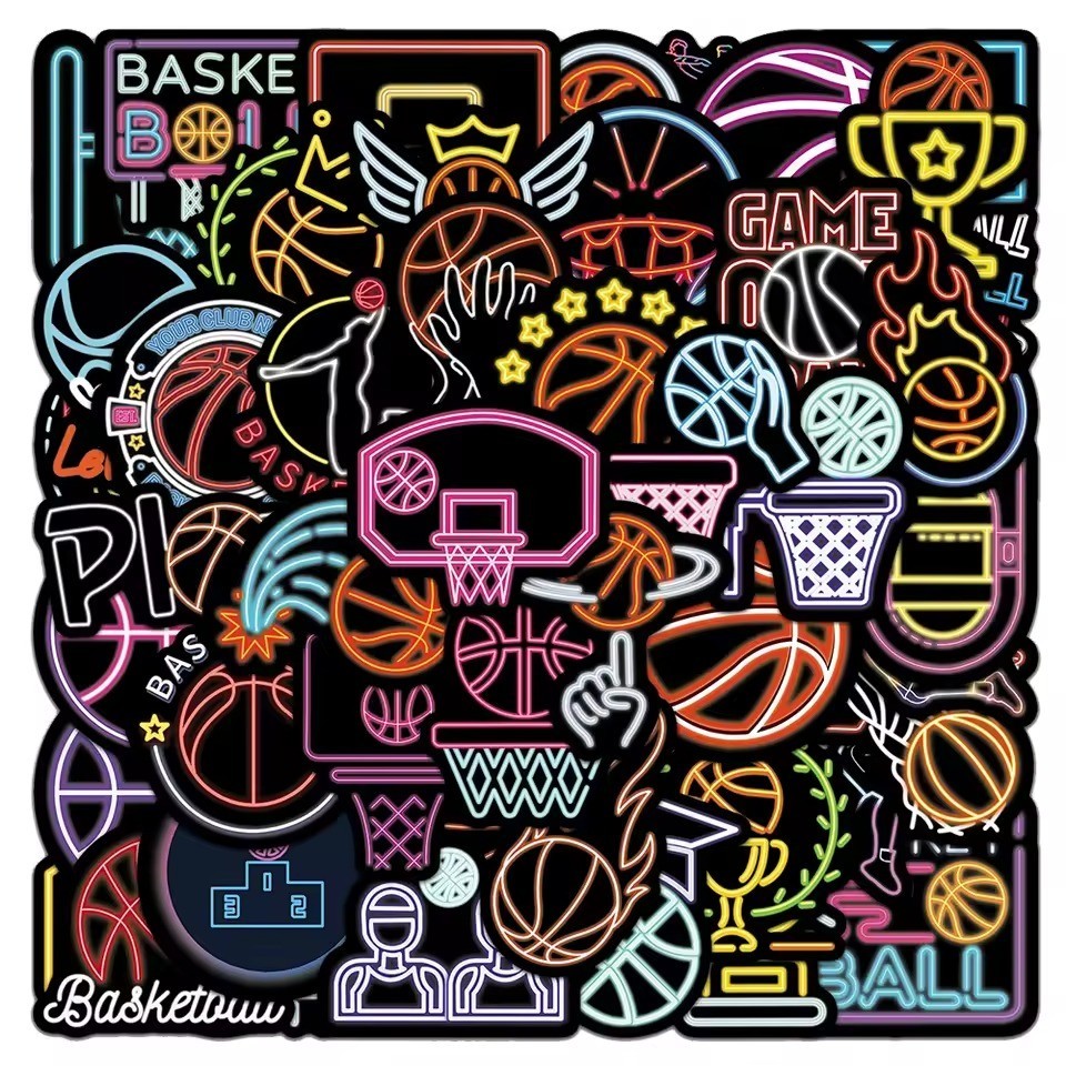 Basketball Stickers - Waterproof Vinyl Decals for Laptop, Water Bottle