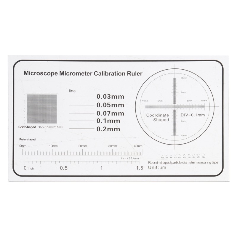 Calibration Film Slide For Microscopes 0.1mm Scale Precisions Measuring