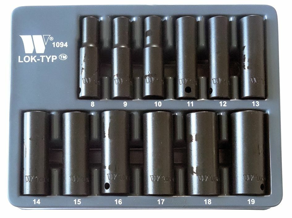 Welzh Werkzeug 3/8 Deep Impact Socket Set 12pc Lok-Typ Works On 85% Rounded Nuts