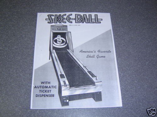 Electro Mechanical Skee Ball Machine Manual Skeeball. Copy of an Original.