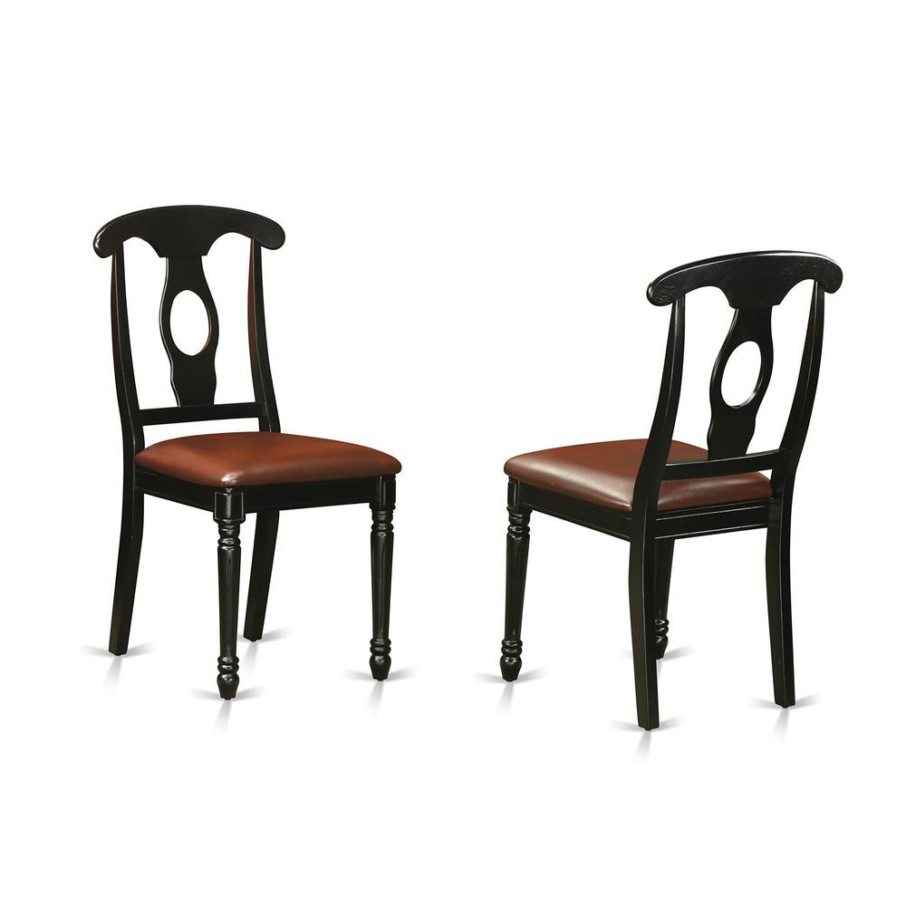 Black 3 Pc Dining room setwith 2 Leather Chairs
