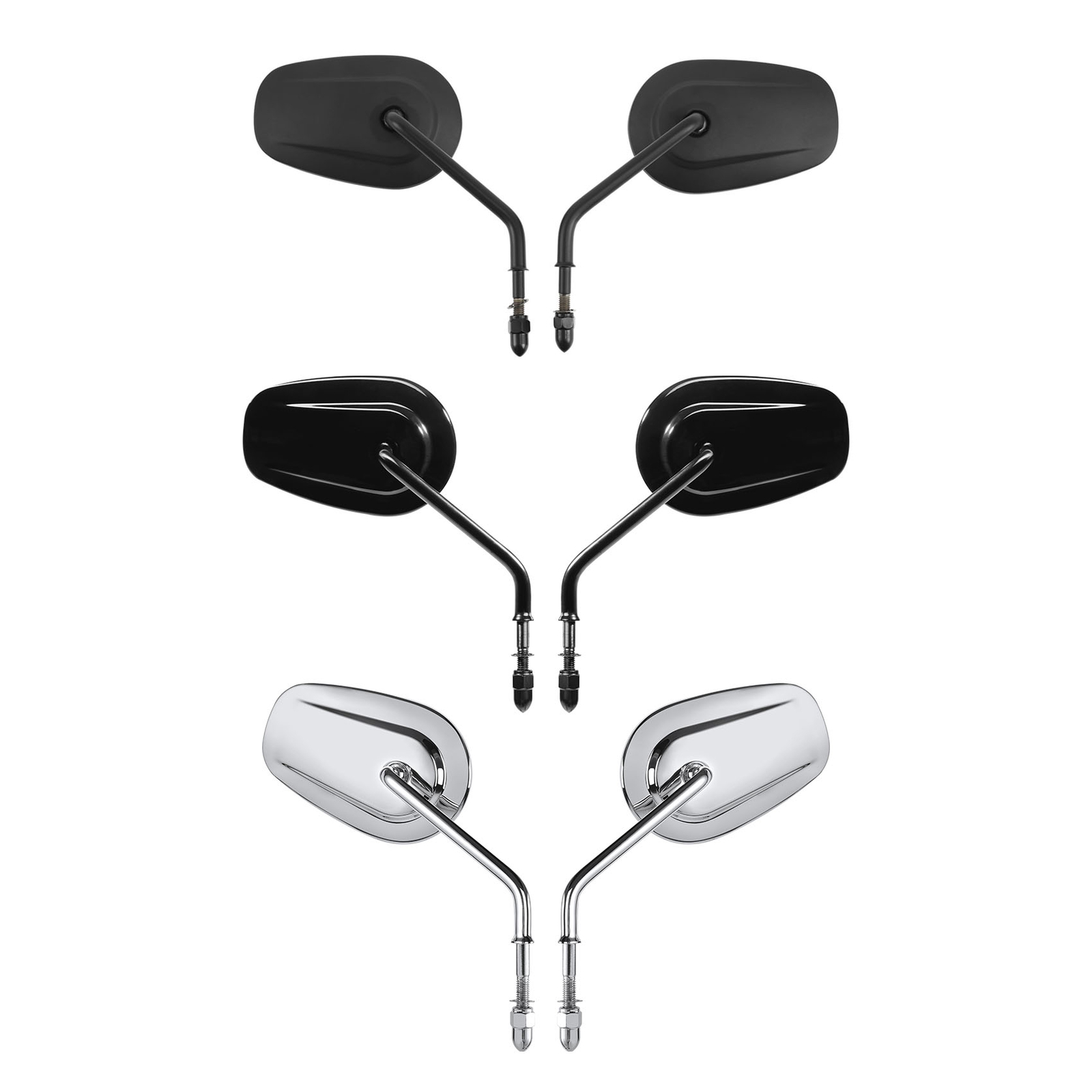 Chrome/Matte/Black Rearview Mirrors Fit for Harley Softail Touring Street Glide