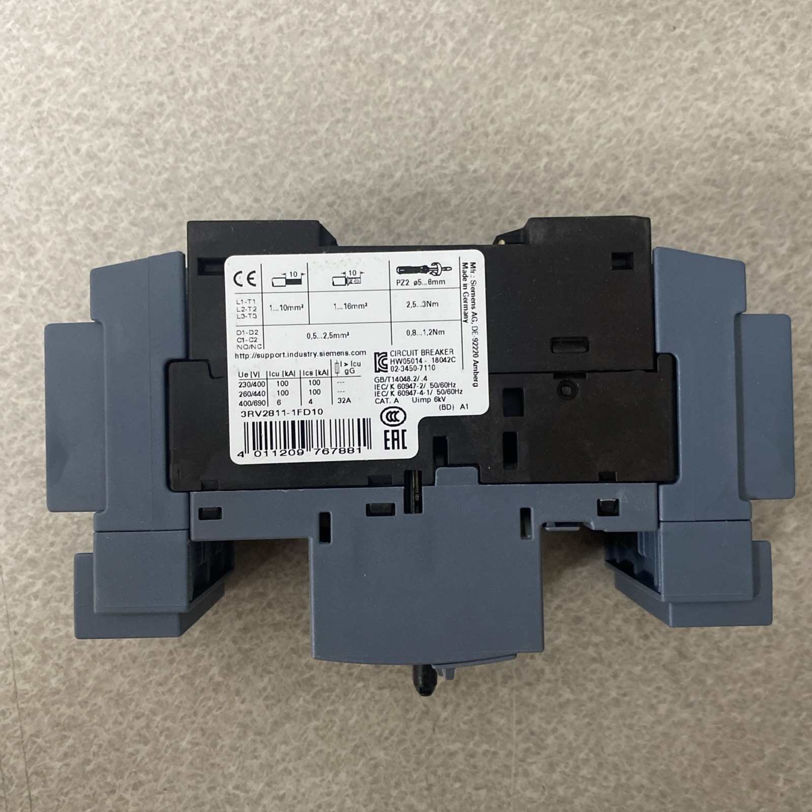 Siemens Sirius Leistungsschalter 3RV2811-1FD10