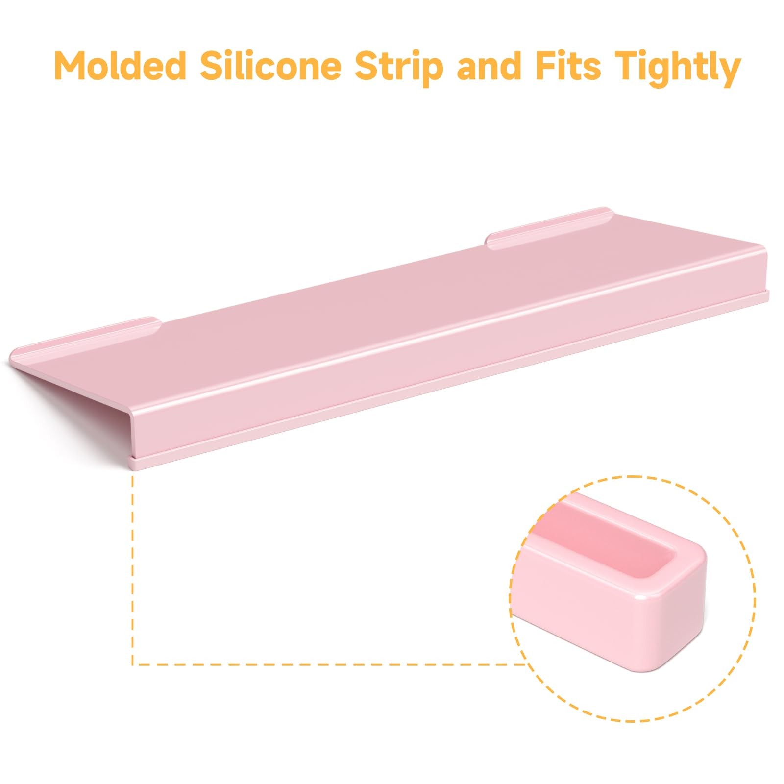 17 inch Pink Acrylic Ergonomic Computer Keyboard Stand Riser for Desk Tilted